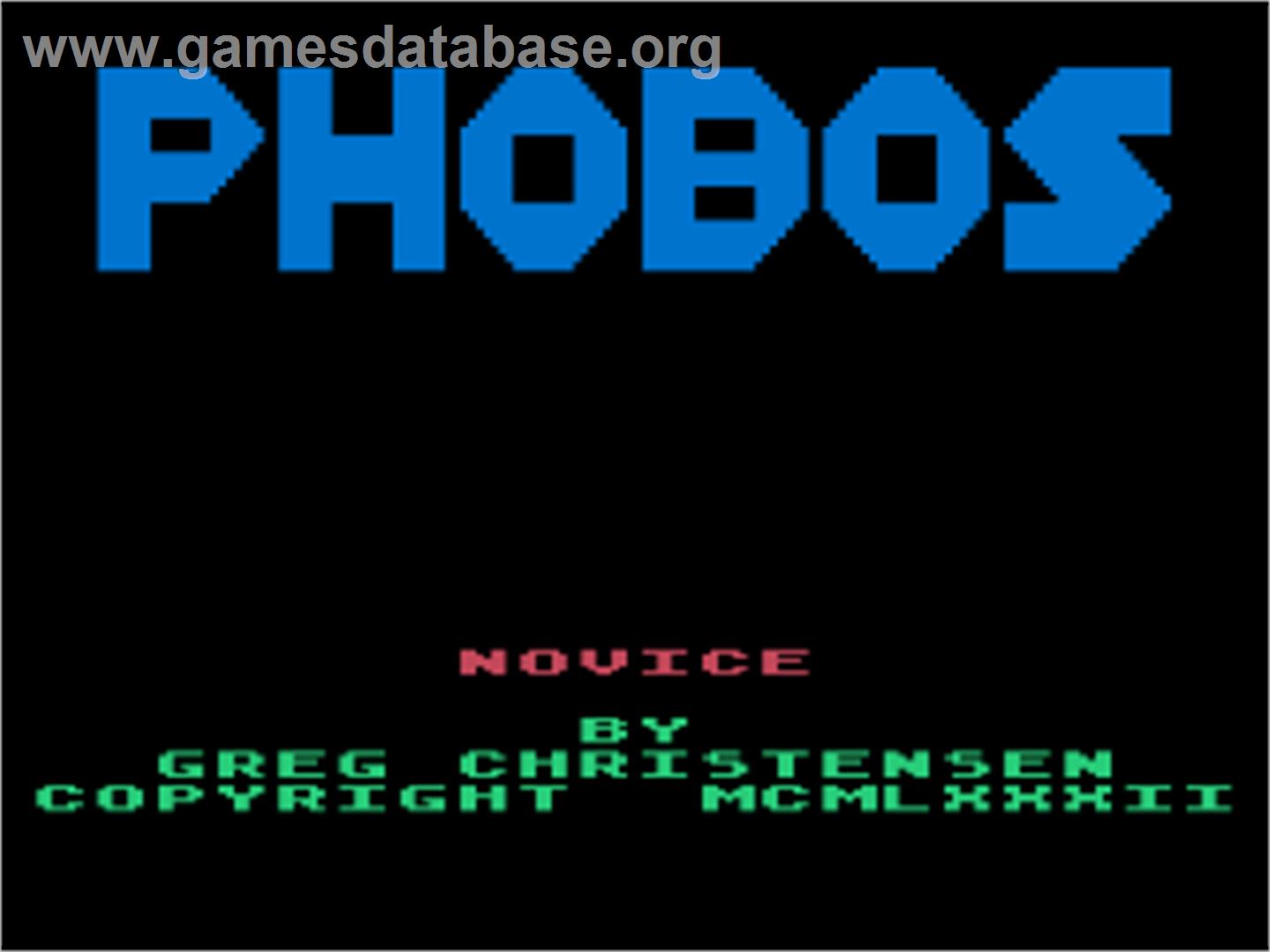 Phobos - Atari 8-bit - Artwork - Title Screen
