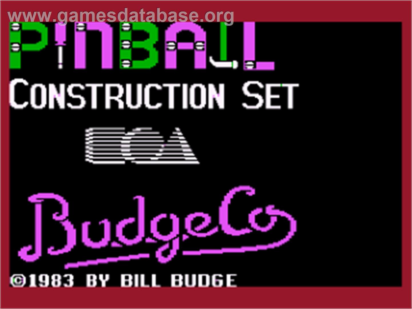 Pinball Construction Set - Atari 8-bit - Artwork - Title Screen