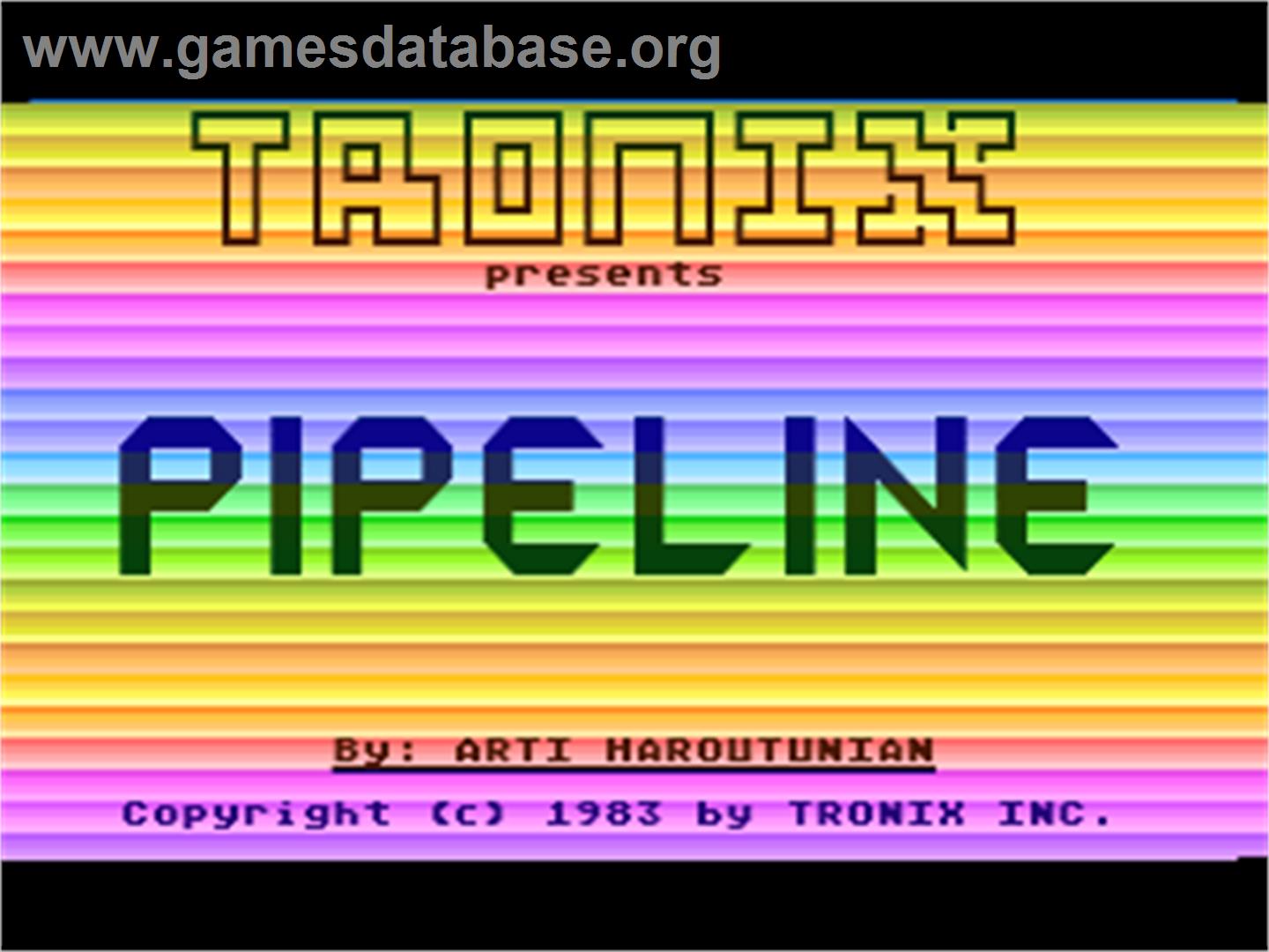 Pipeline - Atari 8-bit - Artwork - Title Screen