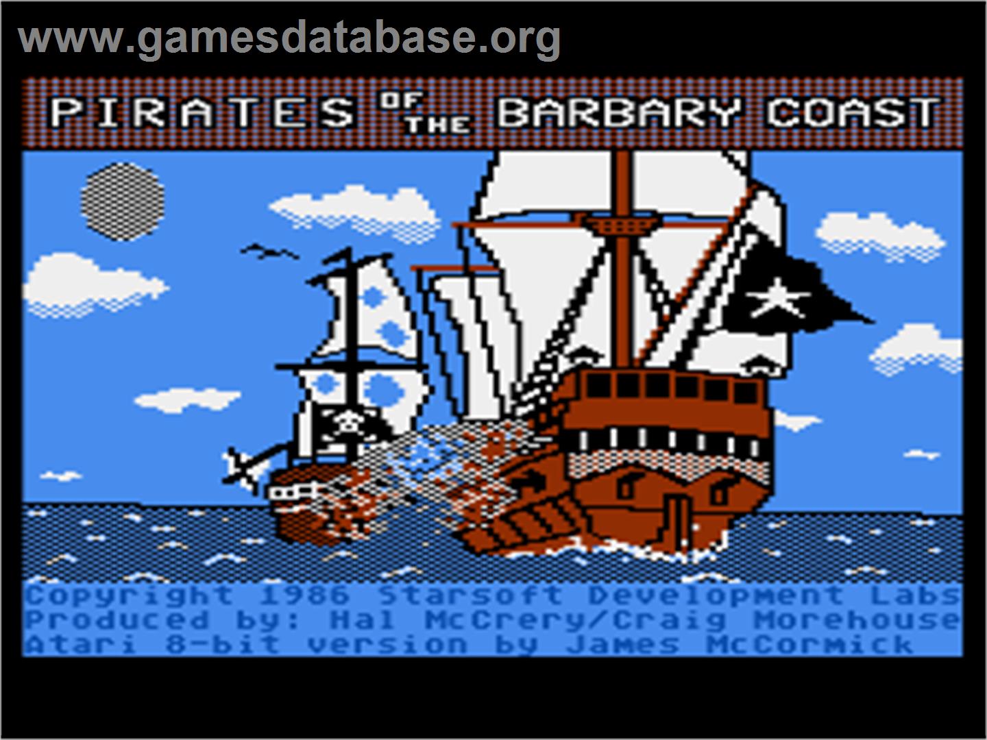 Pirates Of The Barbary Coast - Atari 8-bit - Artwork - Title Screen