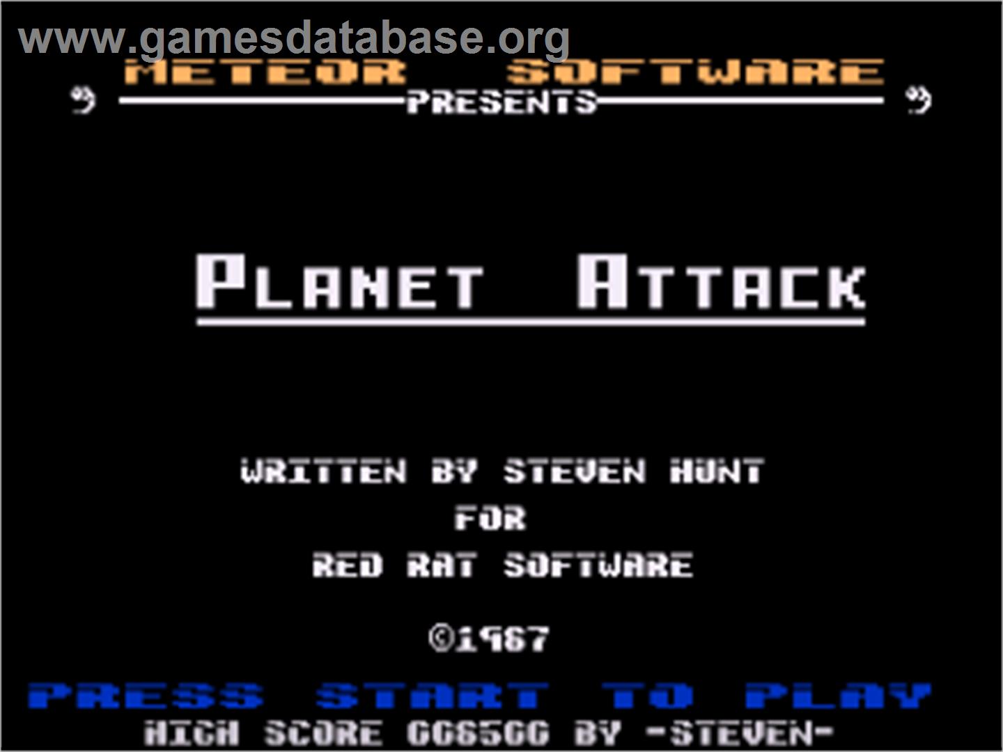 Planet Attack - Atari 8-bit - Artwork - Title Screen