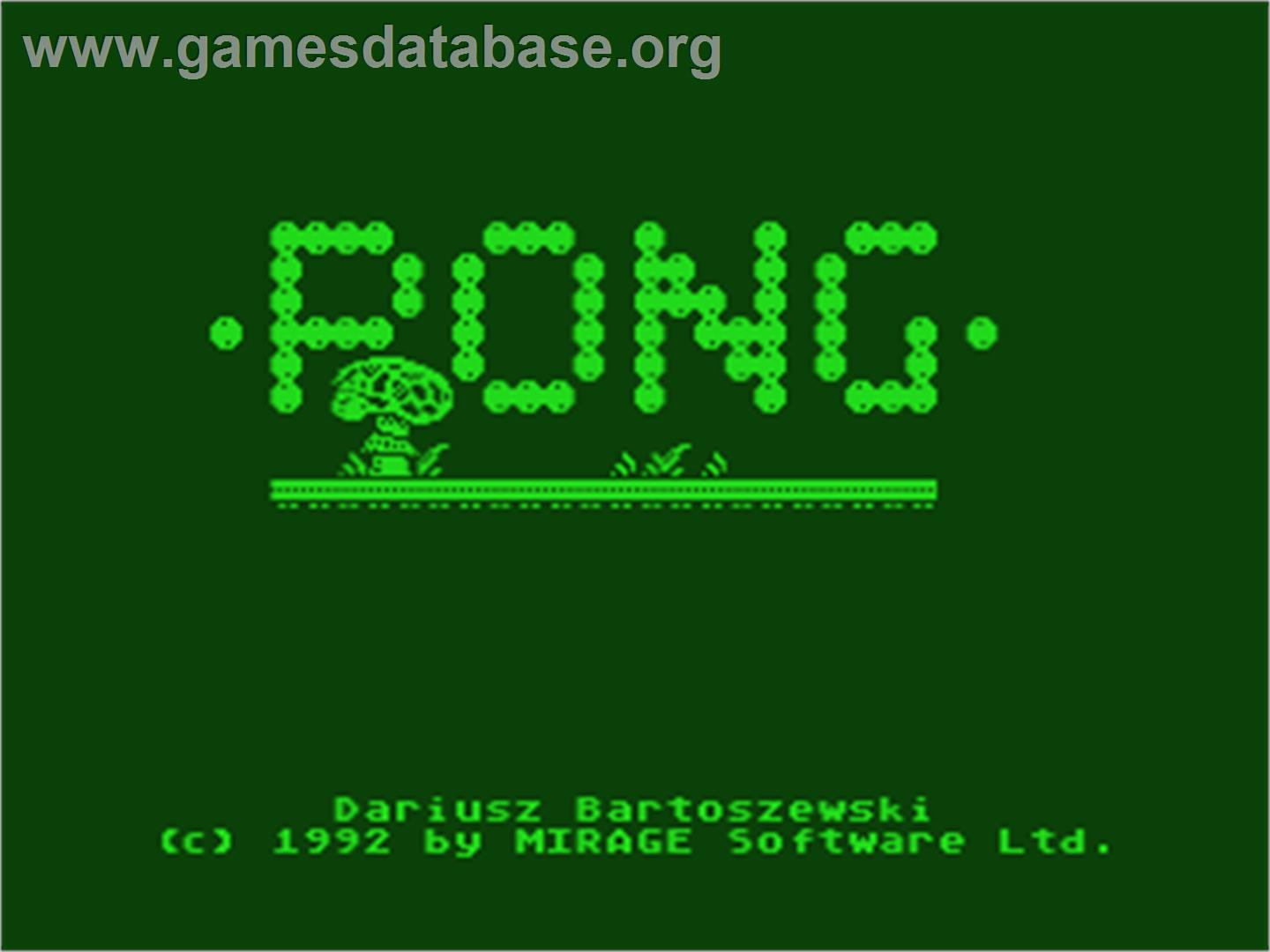Pong - Atari 8-bit - Artwork - Title Screen