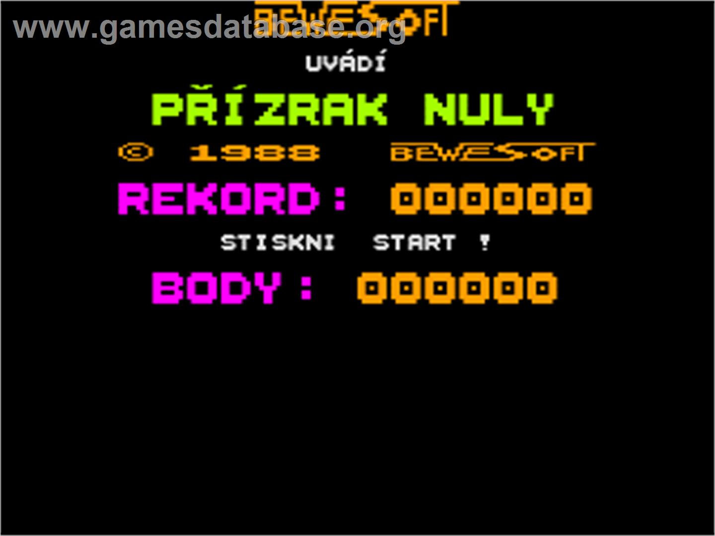 Prizrak Nuly - Atari 8-bit - Artwork - Title Screen