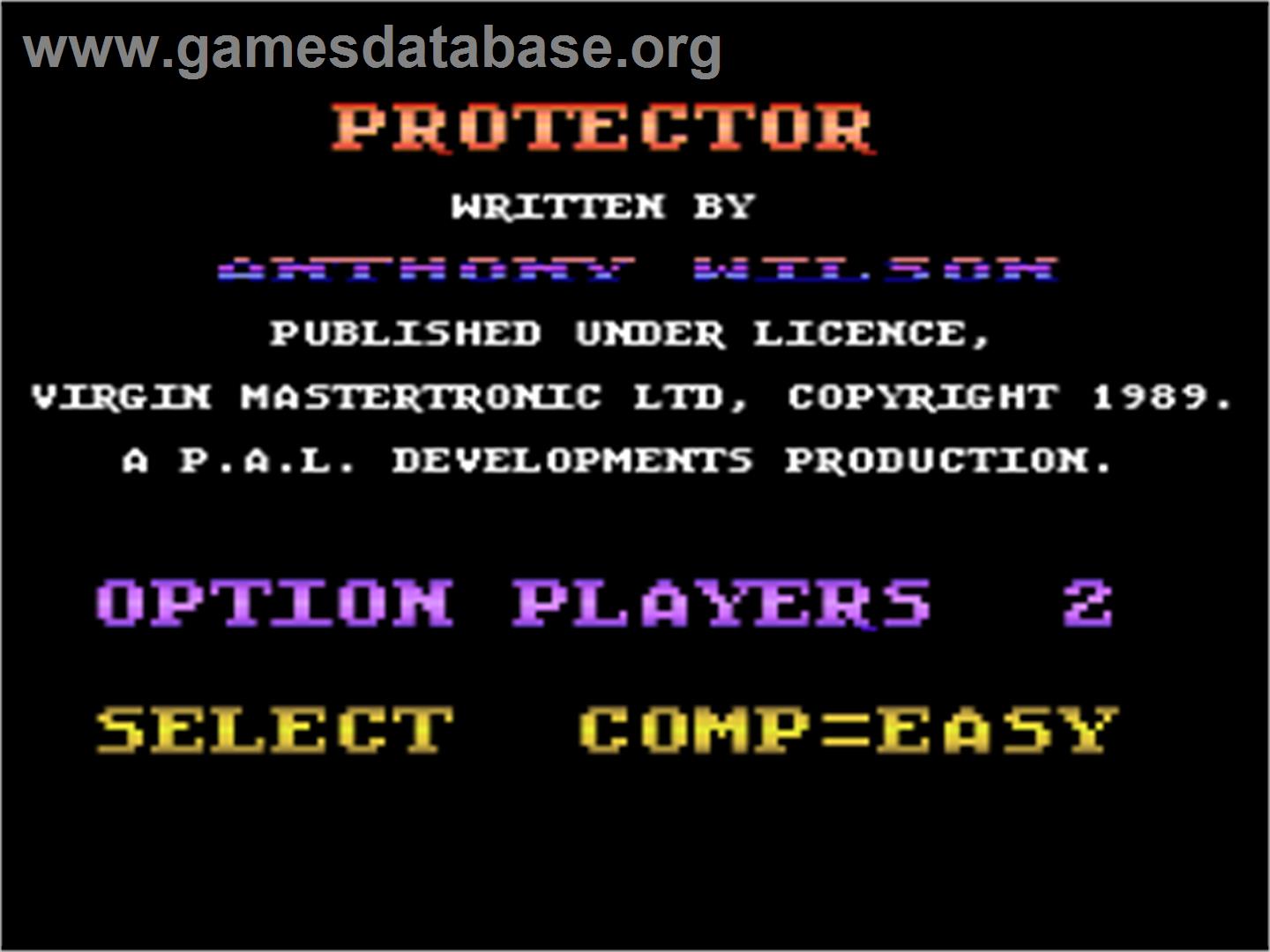 Protector - Atari 8-bit - Artwork - Title Screen