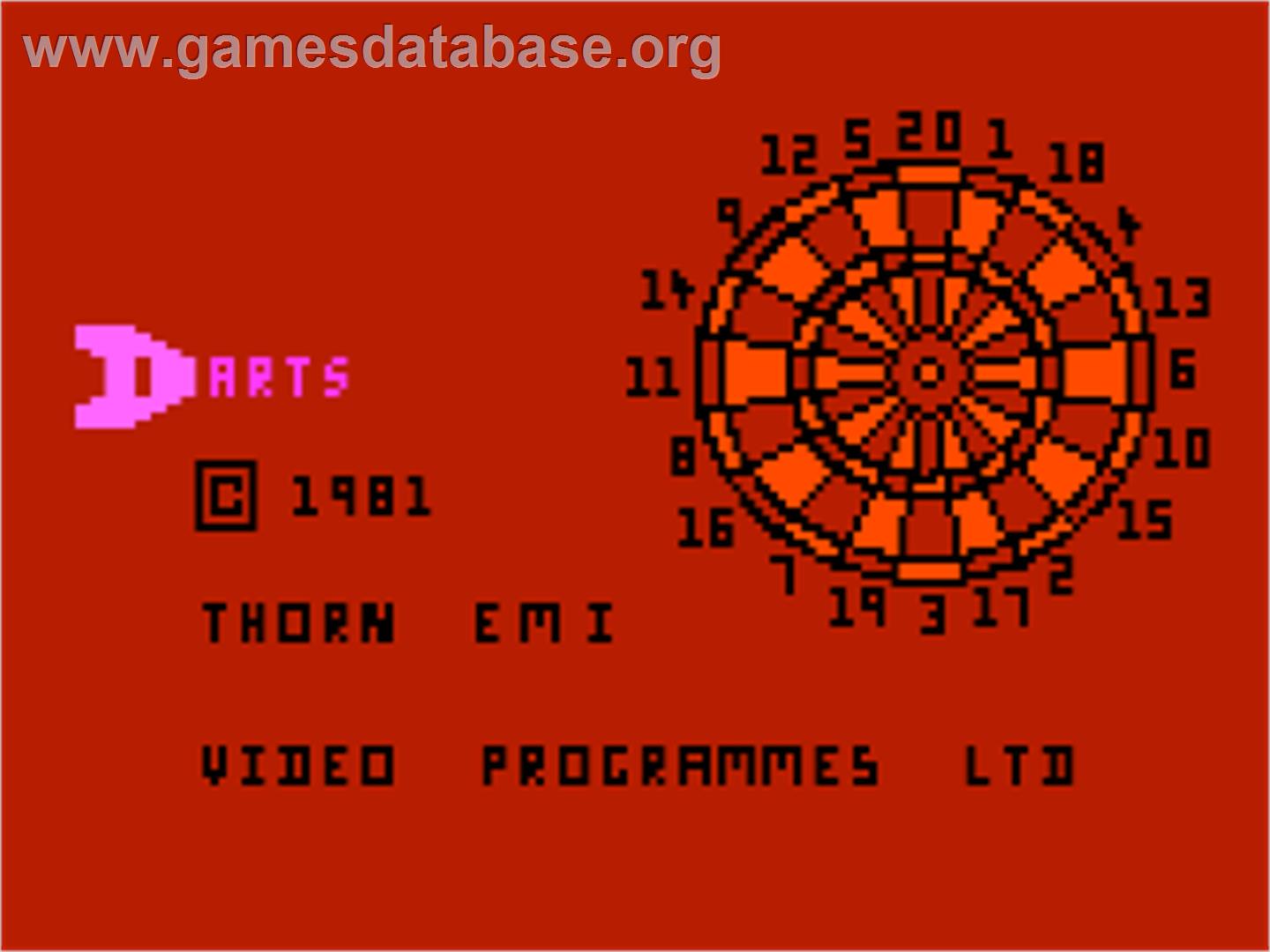 Pub Darts - Atari 8-bit - Artwork - Title Screen