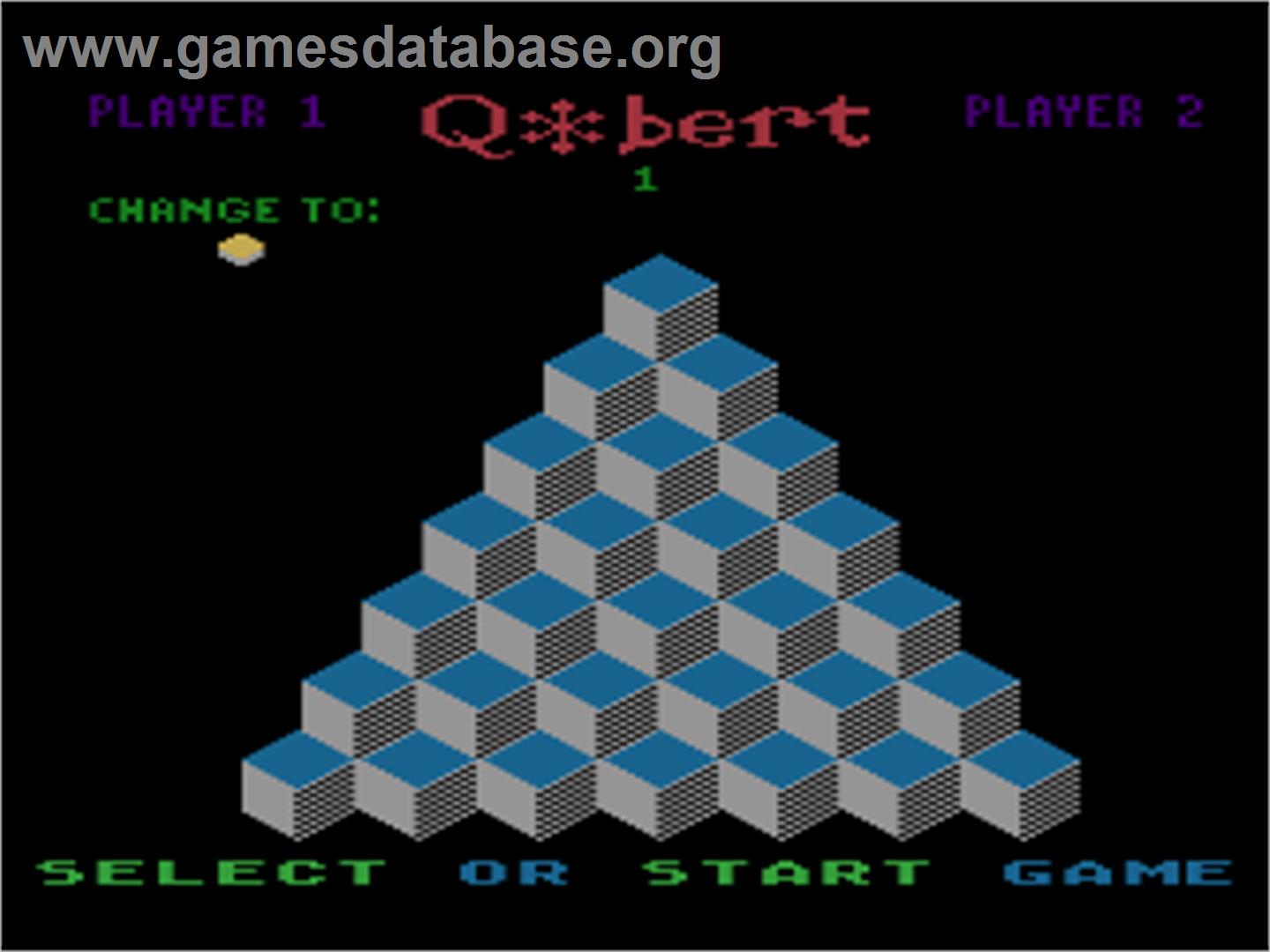 Q*bert - Atari 8-bit - Artwork - Title Screen