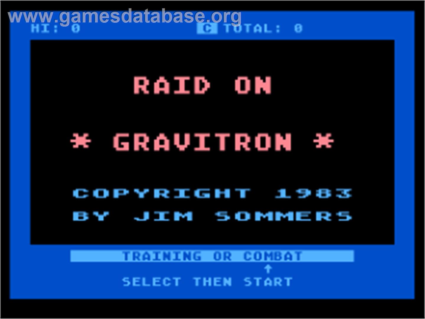Raid On Gravitron - Atari 8-bit - Artwork - Title Screen
