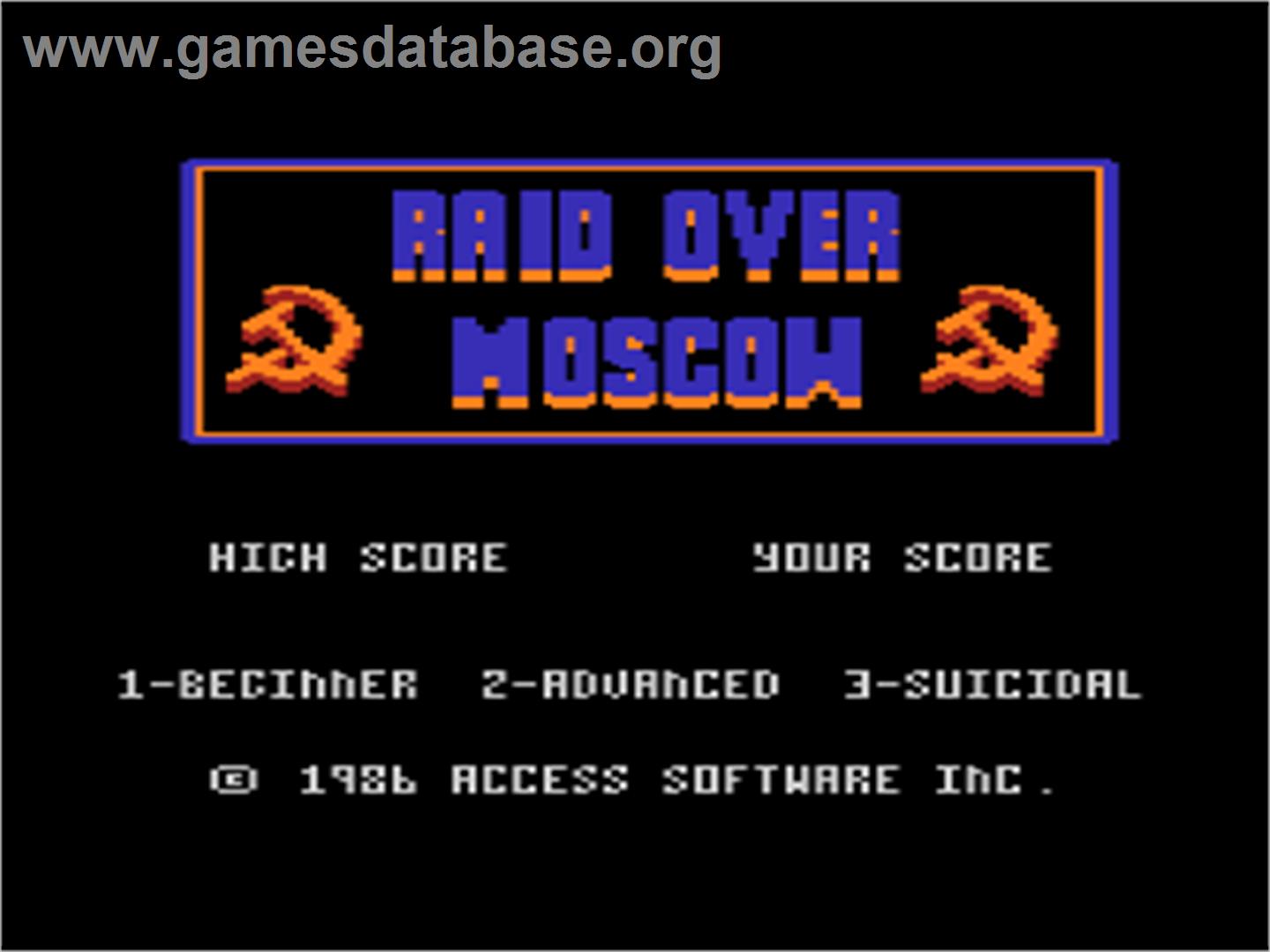 Raid Over Moscow - Atari 8-bit - Artwork - Title Screen