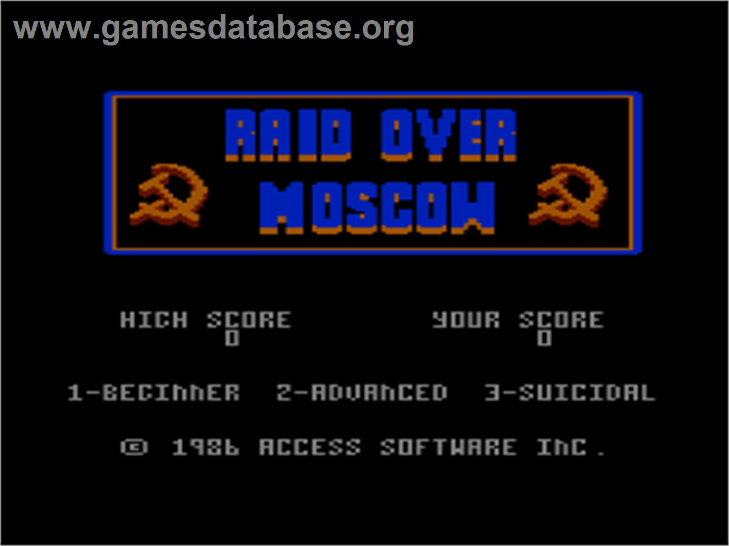 Raid Over Moscow - Atari 8-bit - Artwork - Title Screen