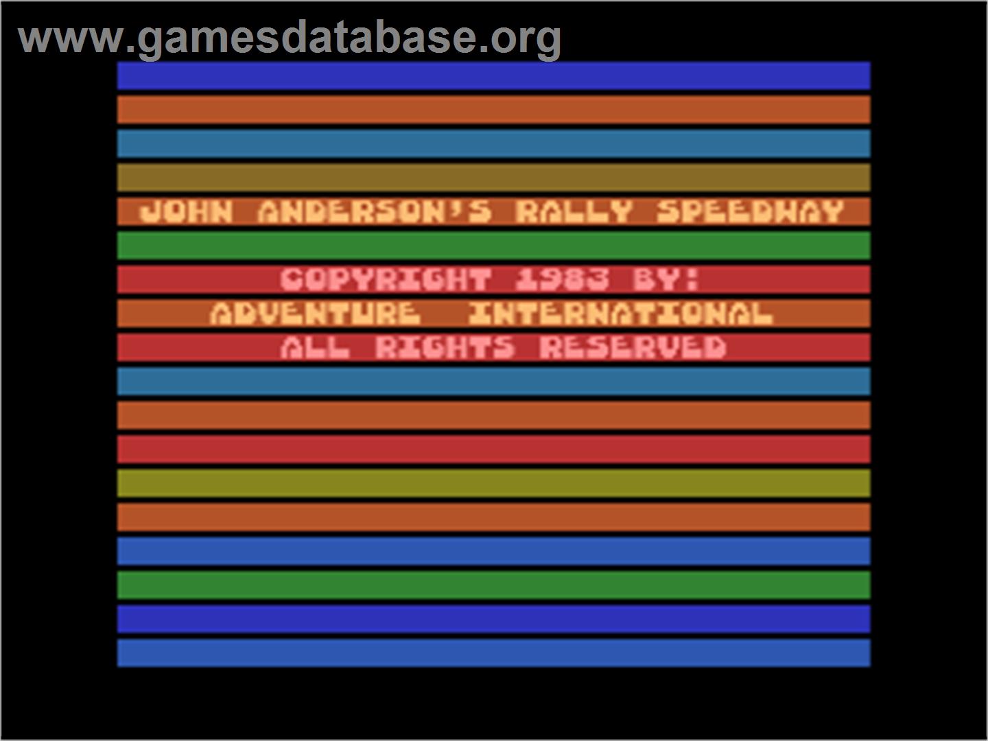 Rally Speedway - Atari 8-bit - Artwork - Title Screen