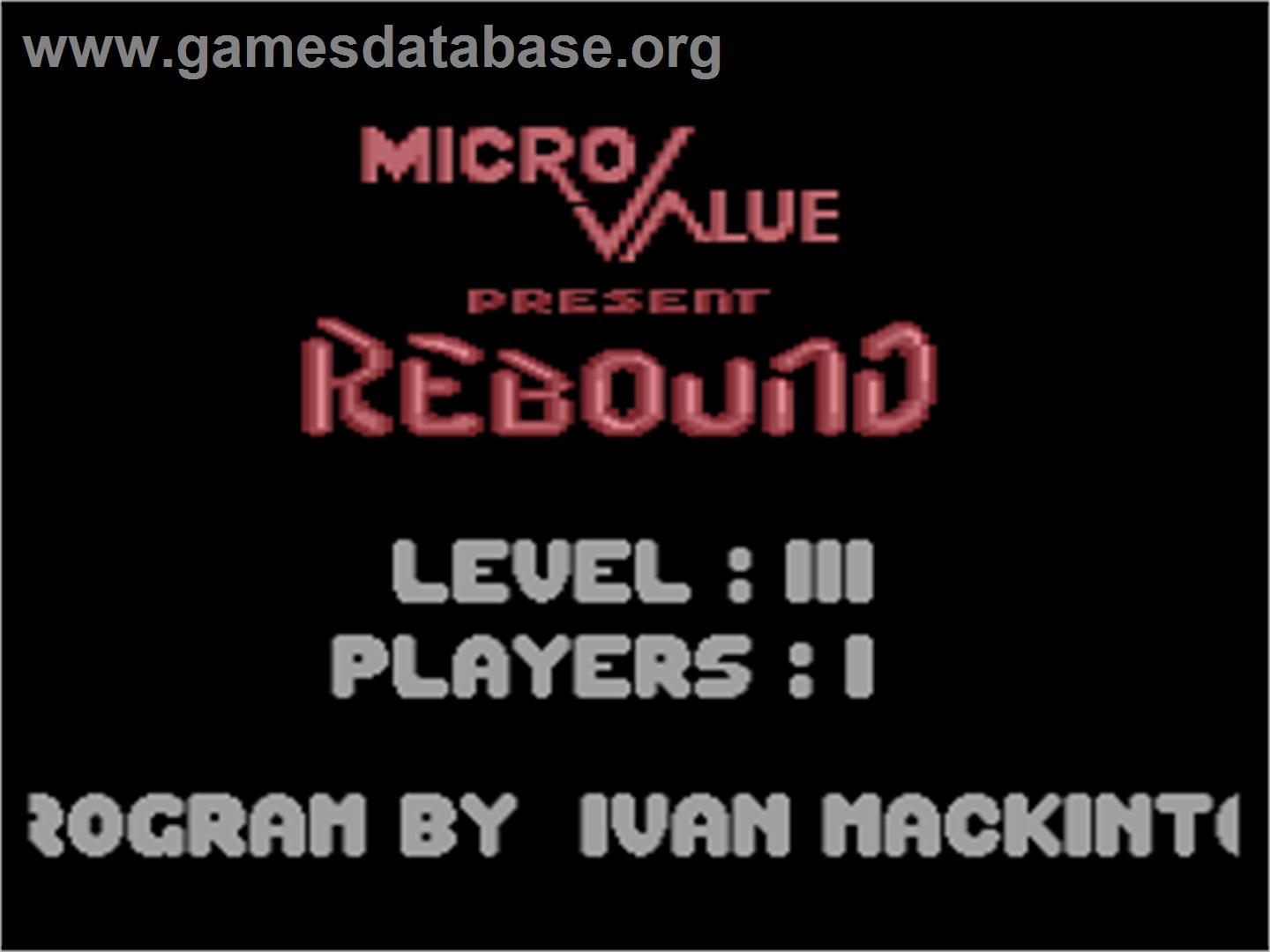 Rebound - Atari 8-bit - Artwork - Title Screen