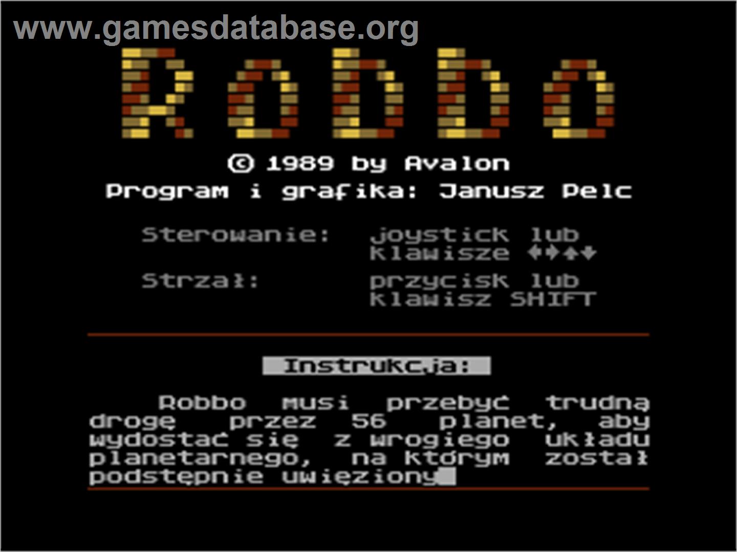 Robbo - Atari 8-bit - Artwork - Title Screen