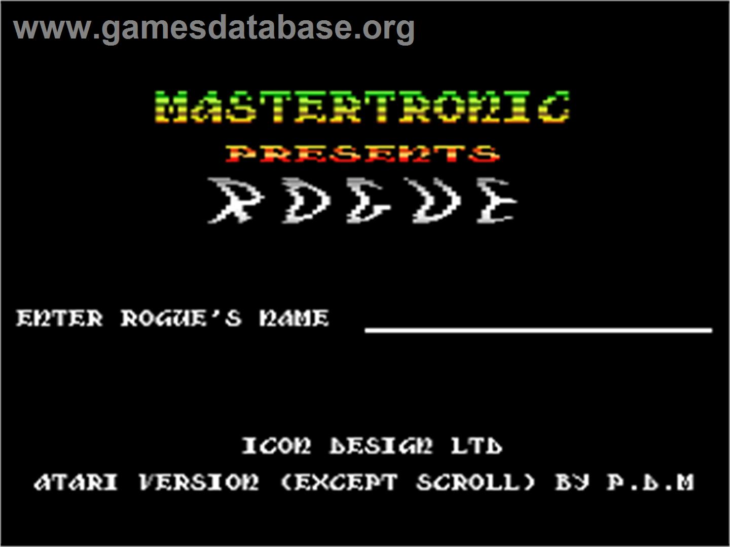 Rogue - Atari 8-bit - Artwork - Title Screen