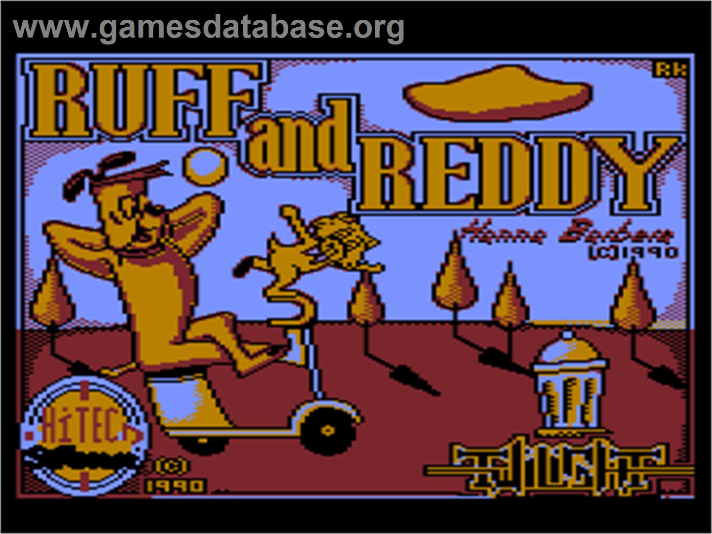 Ruff and Reddy in the Space Adventure - Atari 8-bit - Artwork - Title Screen