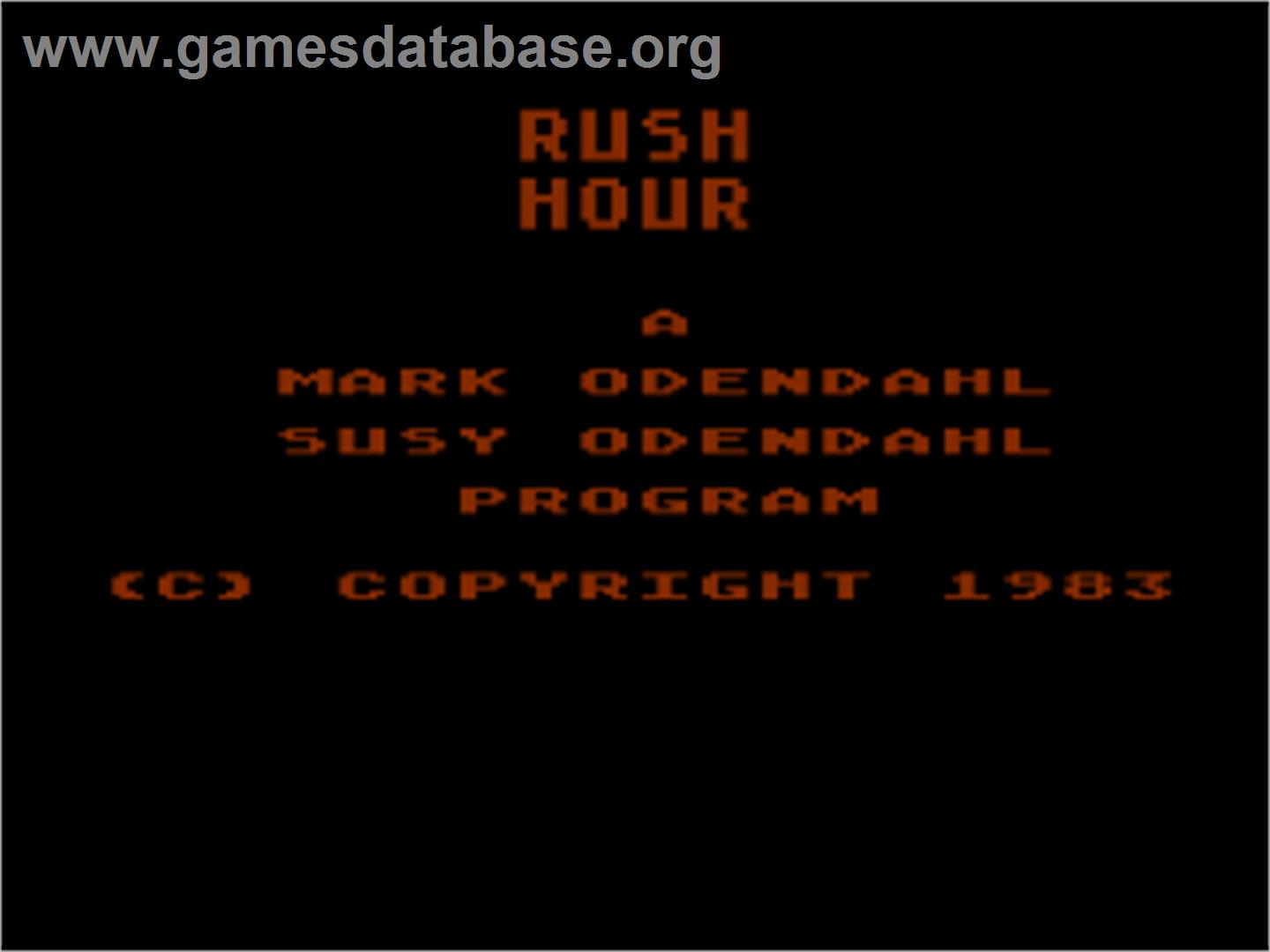 Rush Hour - Atari 8-bit - Artwork - Title Screen