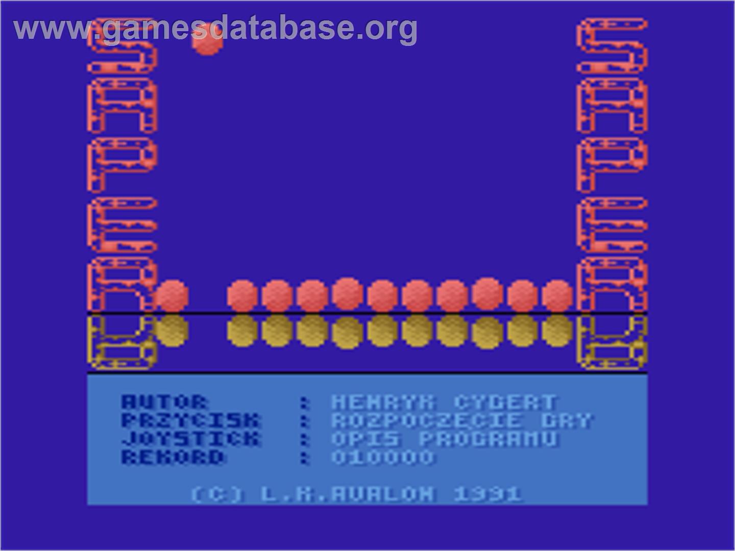 Saper - Atari 8-bit - Artwork - Title Screen
