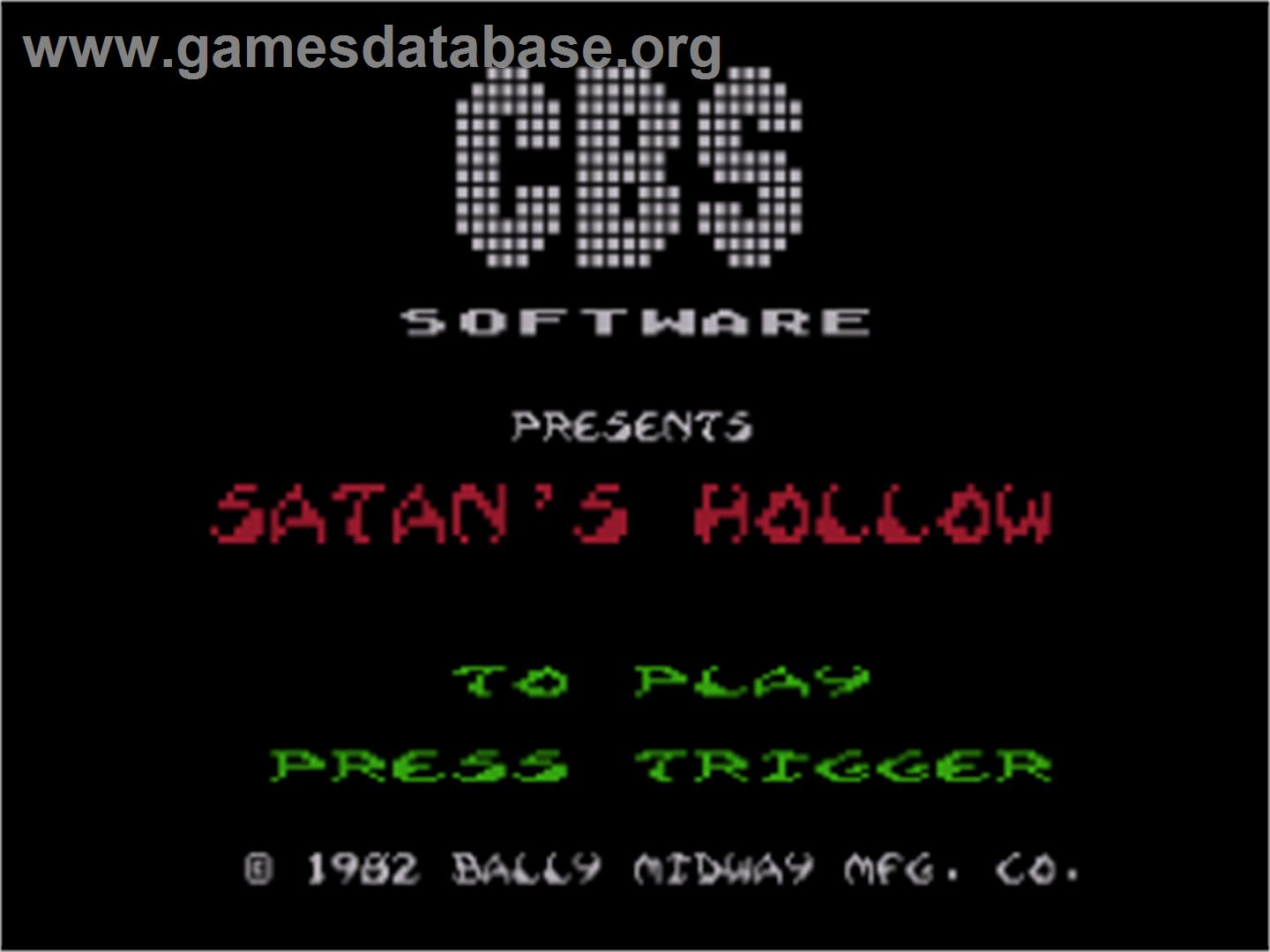 Satan's Hollow - Atari 8-bit - Artwork - Title Screen