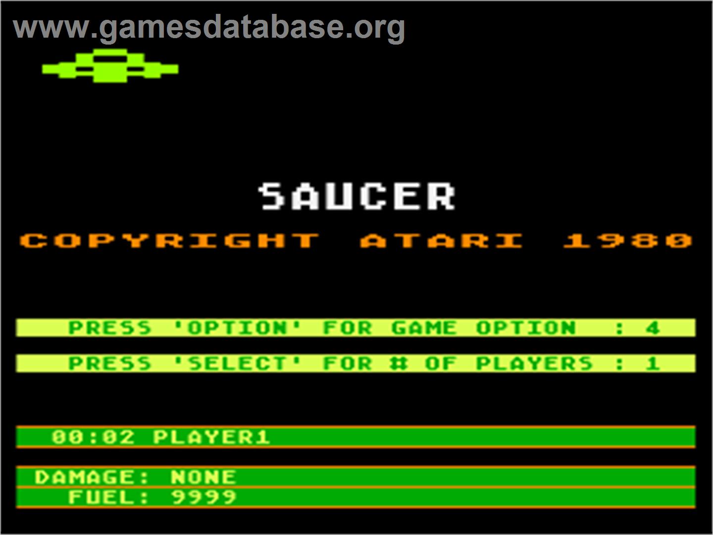 Saucer - Atari 8-bit - Artwork - Title Screen