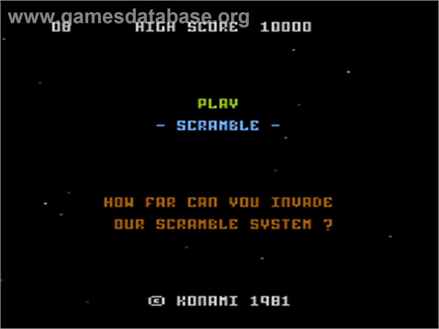 Scramble - Atari 8-bit - Artwork - Title Screen