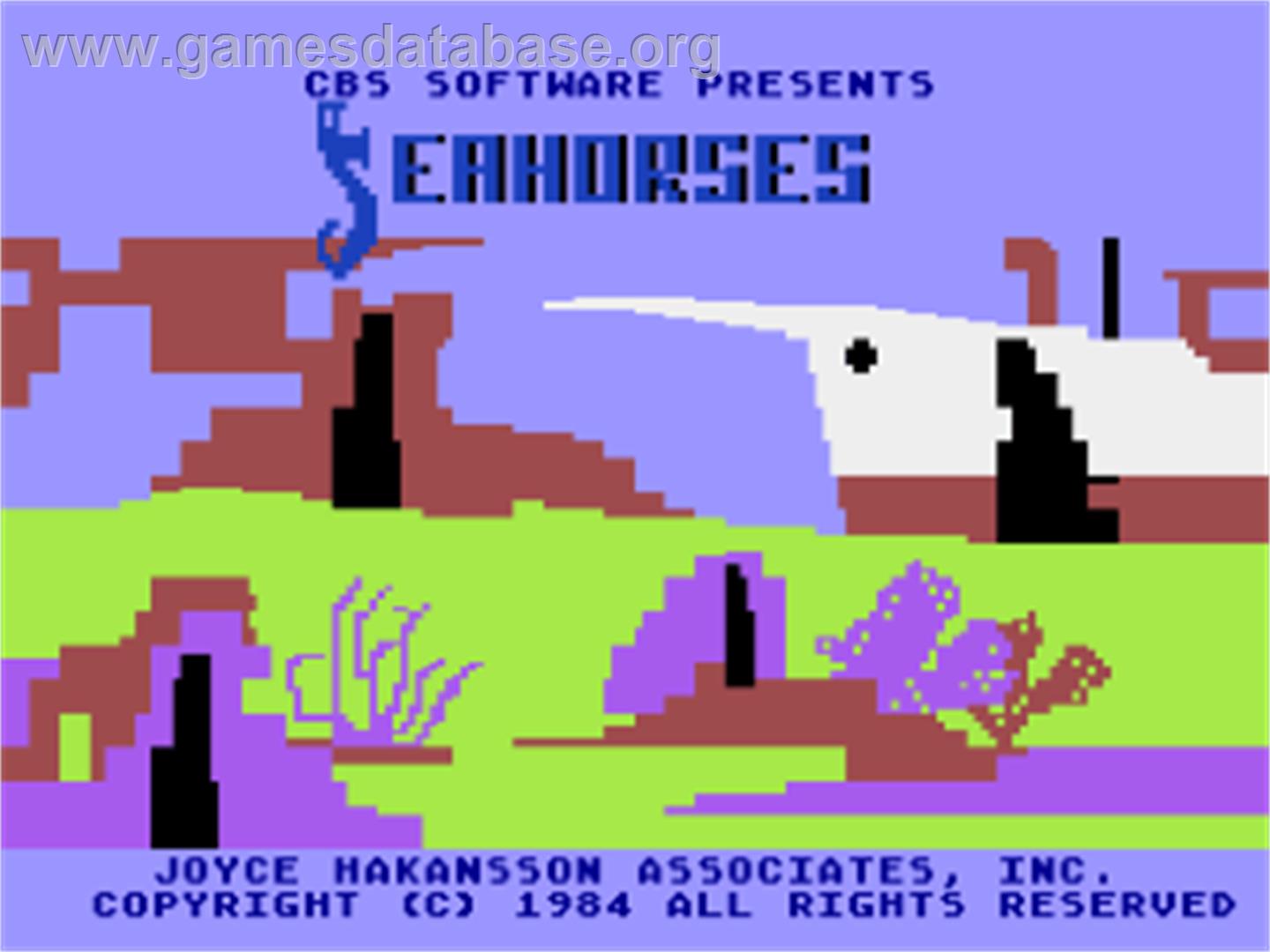Sea Horse Hide'n Seek - Atari 8-bit - Artwork - Title Screen