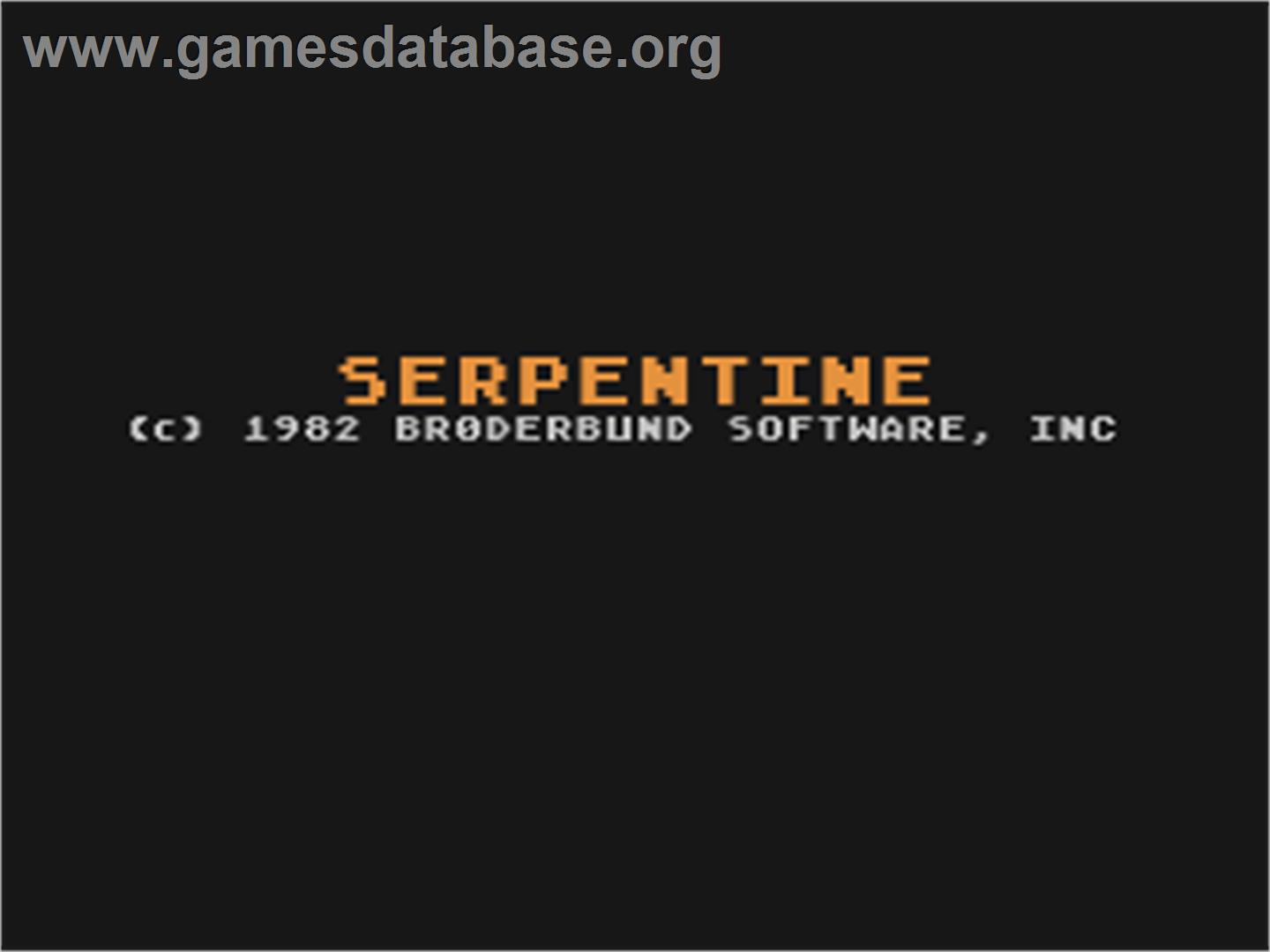 Serpentine - Atari 8-bit - Artwork - Title Screen