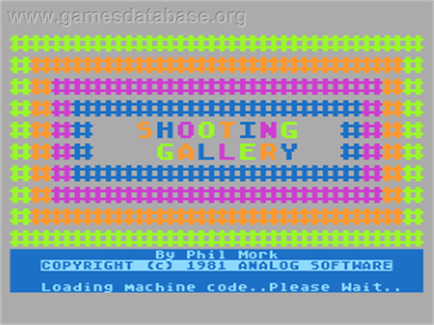 Shooting Gallery - Atari 8-bit - Artwork - Title Screen