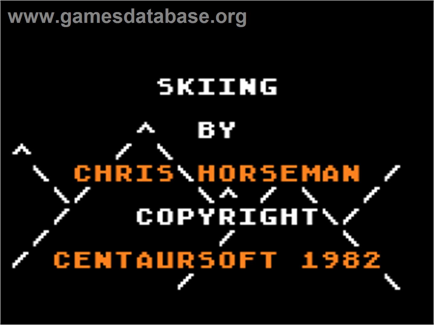 Skiing - Atari 8-bit - Artwork - Title Screen