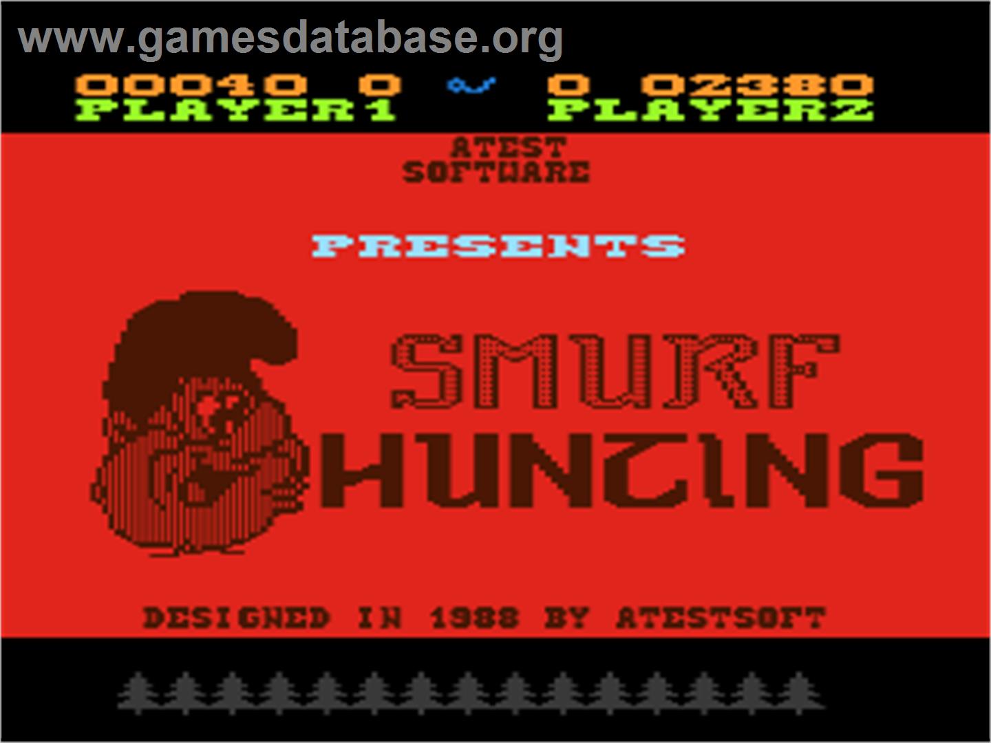 Smurf Hunting - Atari 8-bit - Artwork - Title Screen