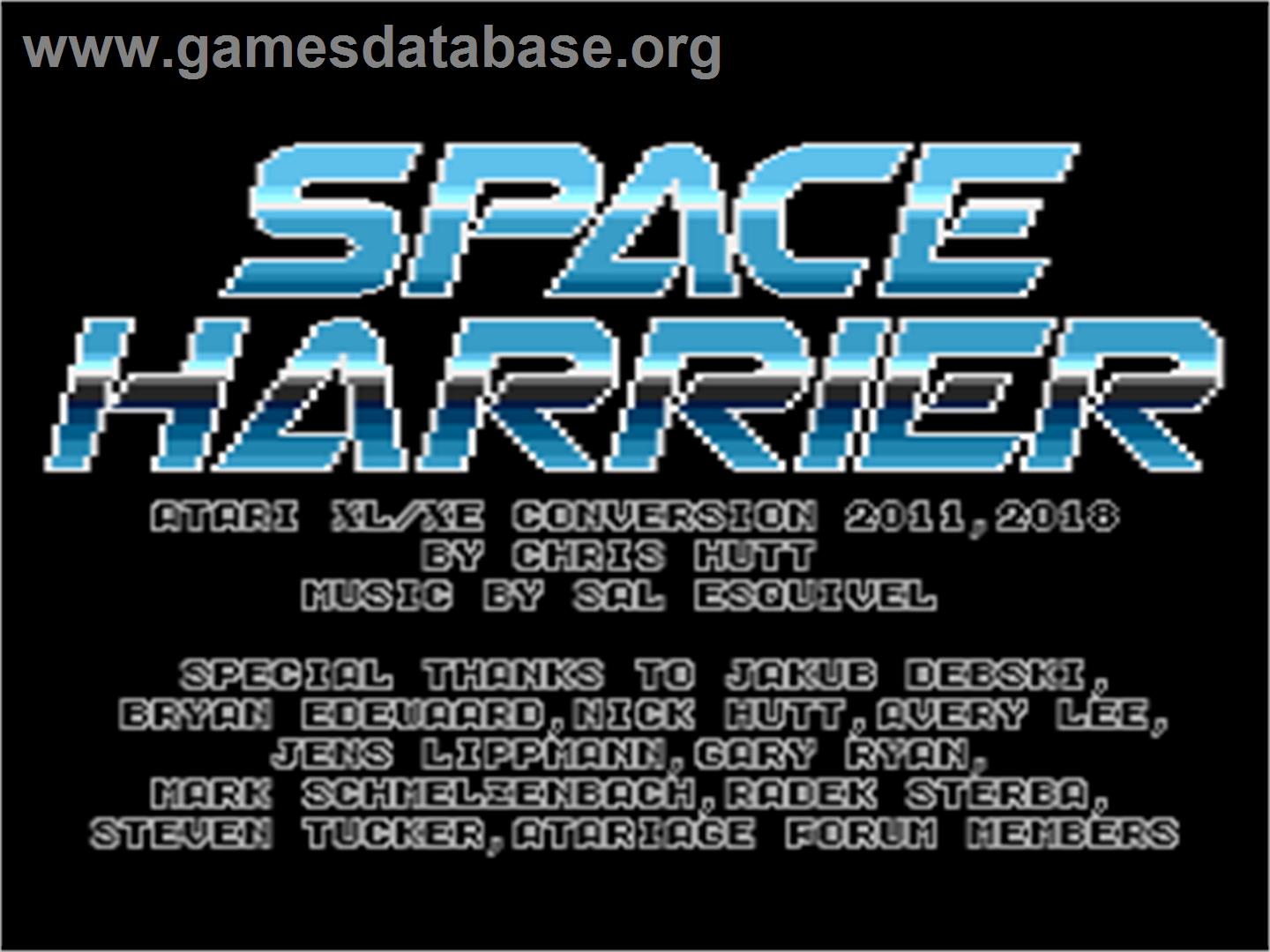 Space Harrier - Atari 8-bit - Artwork - Title Screen