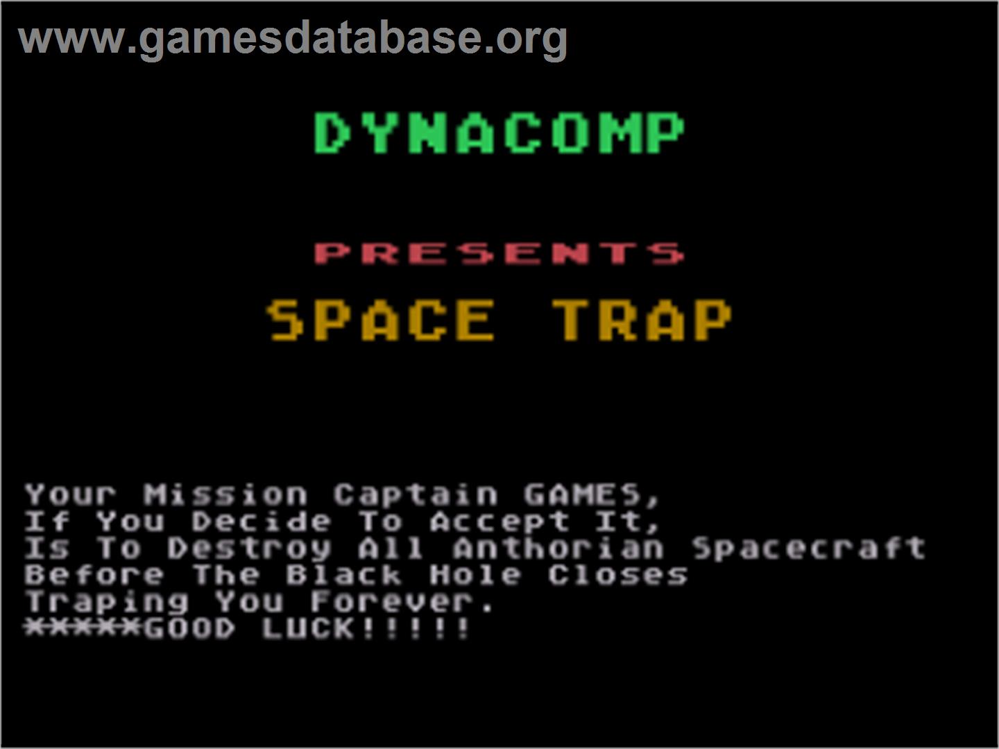 Space Trap - Atari 8-bit - Artwork - Title Screen