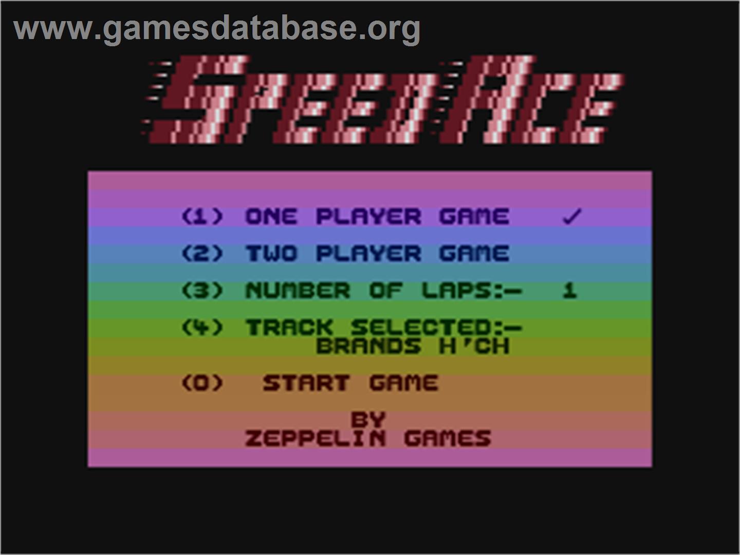 Speed Ace - Atari 8-bit - Artwork - Title Screen