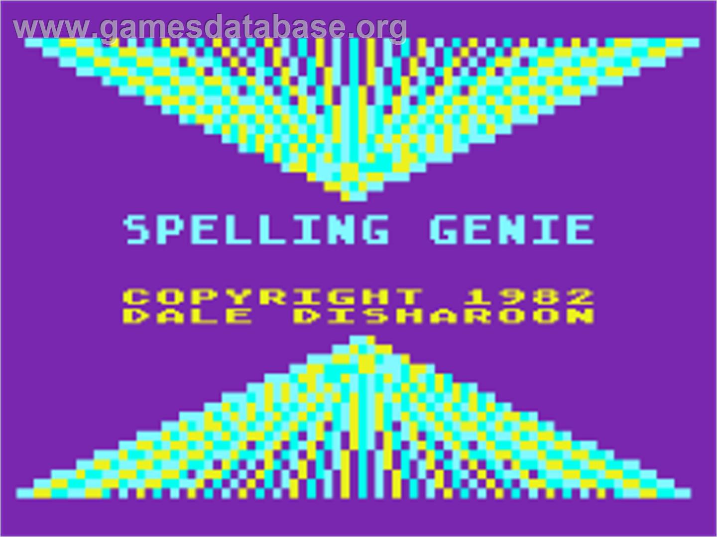 Spelling Genie - Atari 8-bit - Artwork - Title Screen