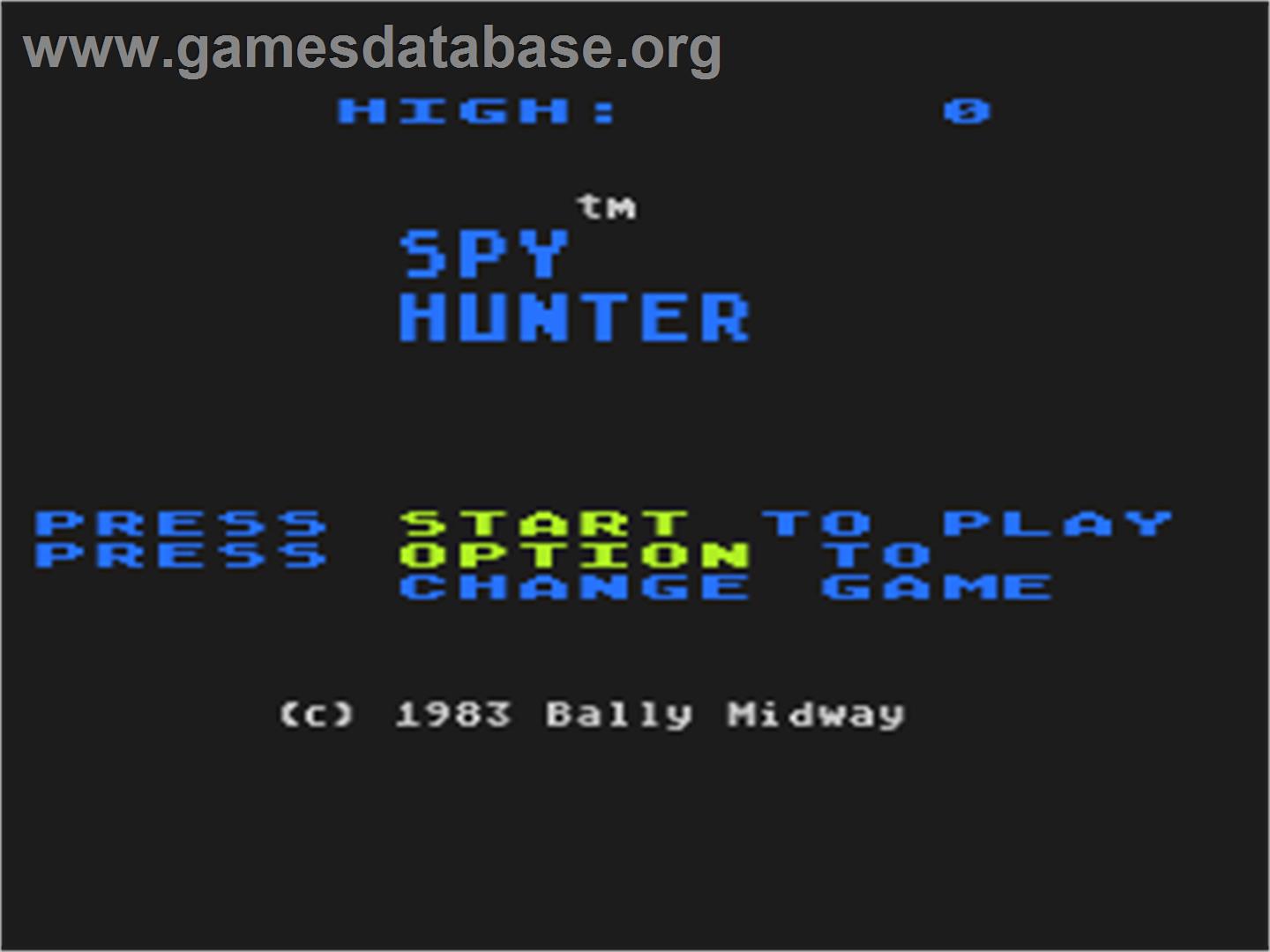 Spy Hunter - Atari 8-bit - Artwork - Title Screen