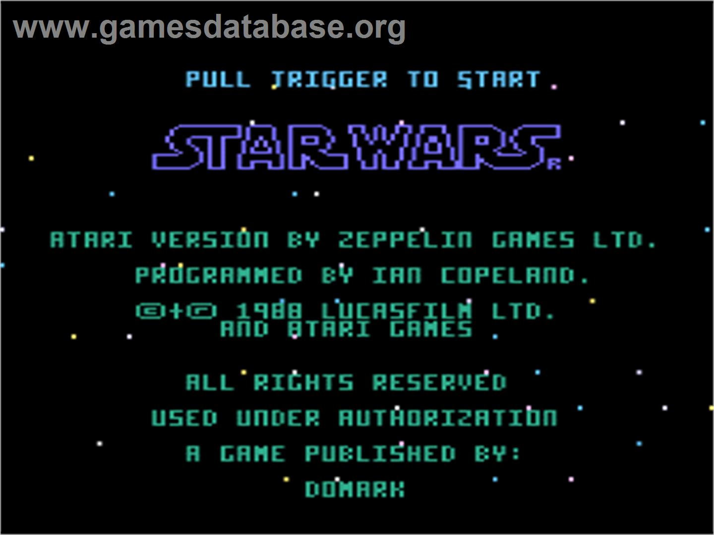 Star Wars - Atari 8-bit - Artwork - Title Screen