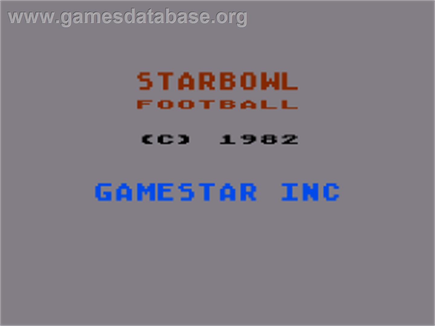 Starbowl Football - Atari 8-bit - Artwork - Title Screen