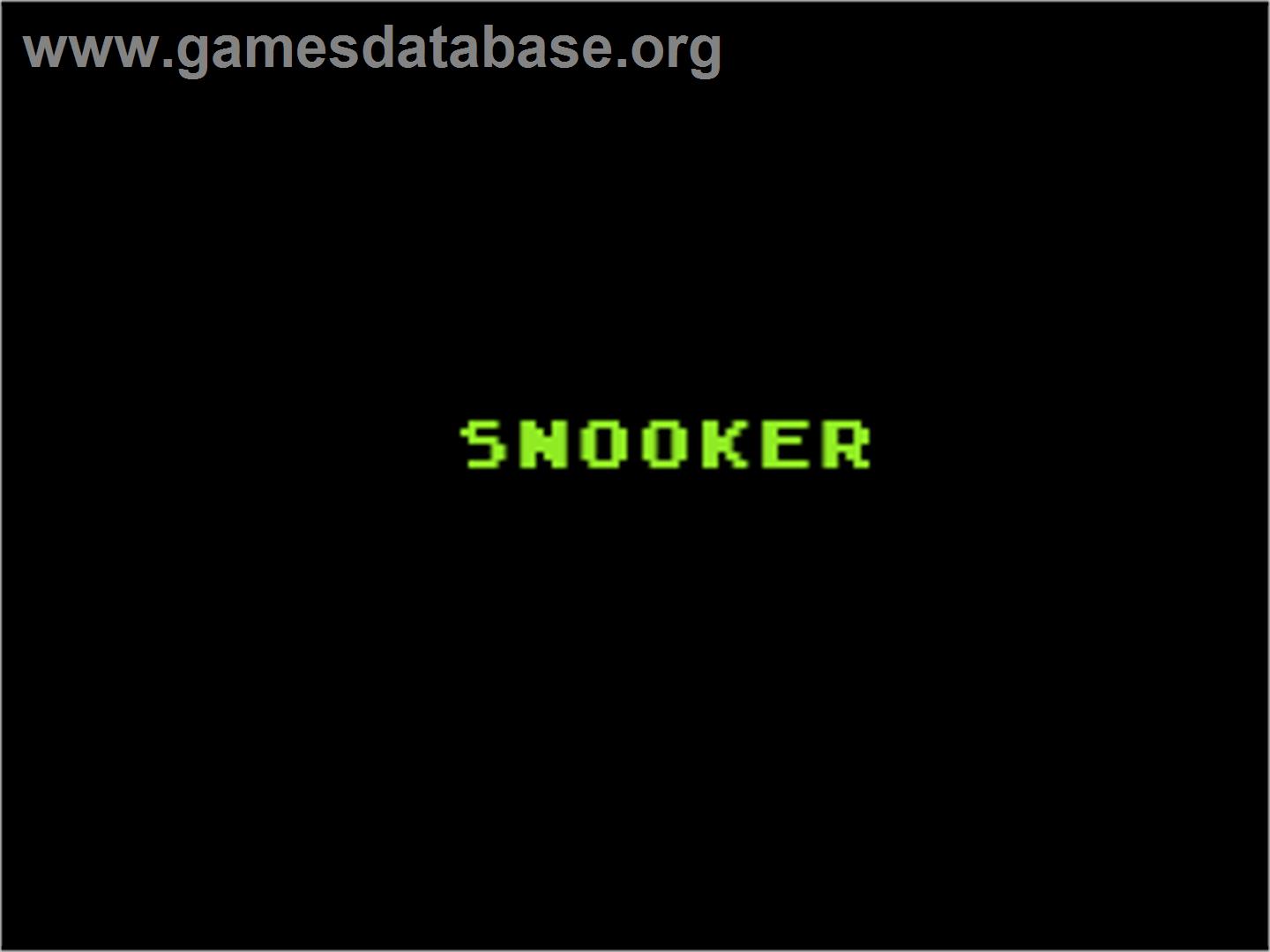 Steve Davis Snooker - Atari 8-bit - Artwork - Title Screen