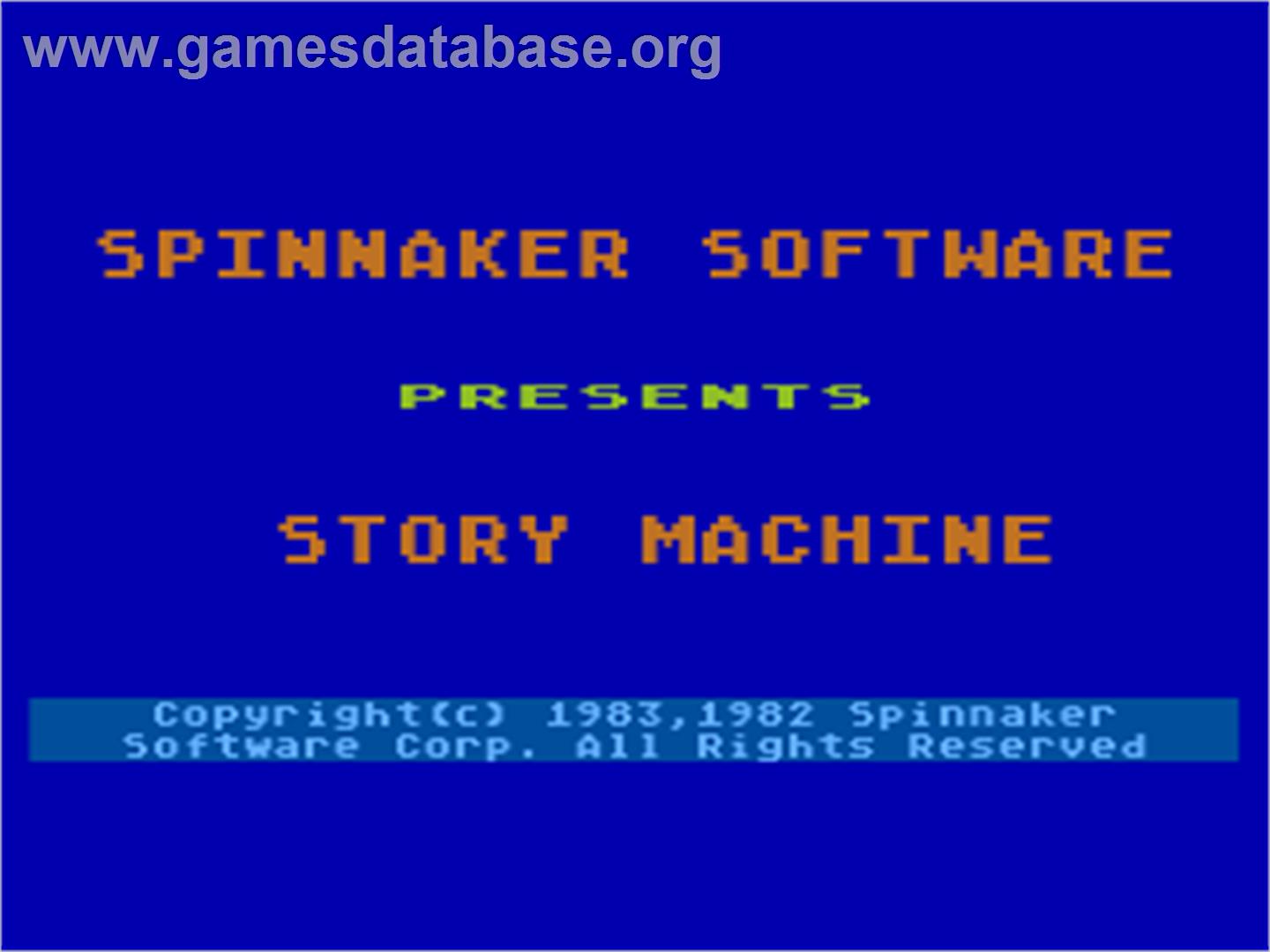 Story Machine - Atari 8-bit - Artwork - Title Screen
