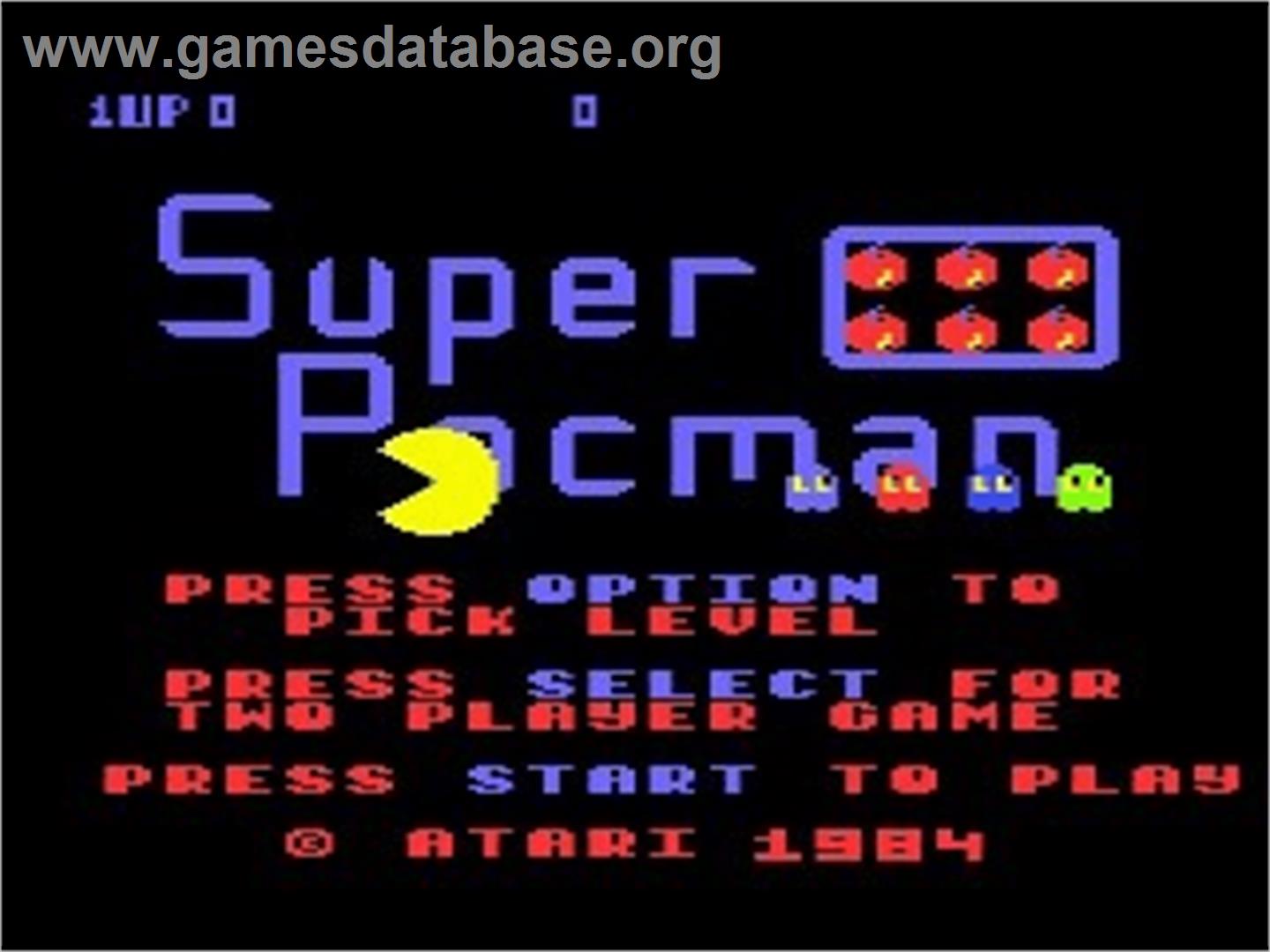 Super Pac-Man - Atari 8-bit - Artwork - Title Screen