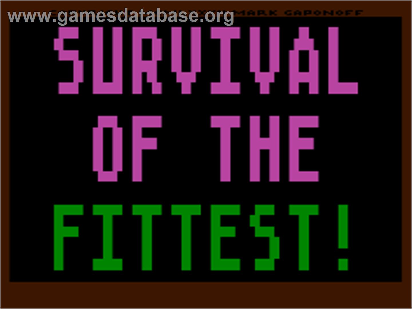 Survival Of The Fittest - Atari 8-bit - Artwork - Title Screen