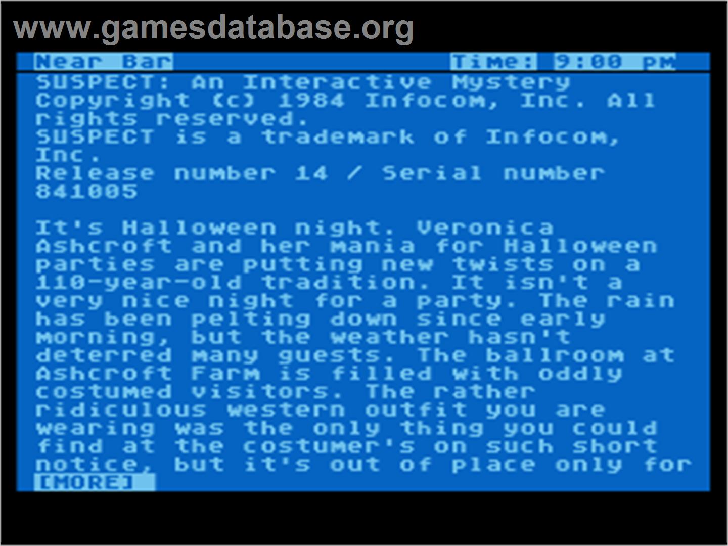 Suspect - Atari 8-bit - Artwork - Title Screen