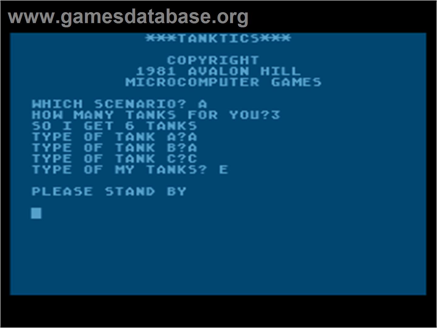 Tanktics - Atari 8-bit - Artwork - Title Screen