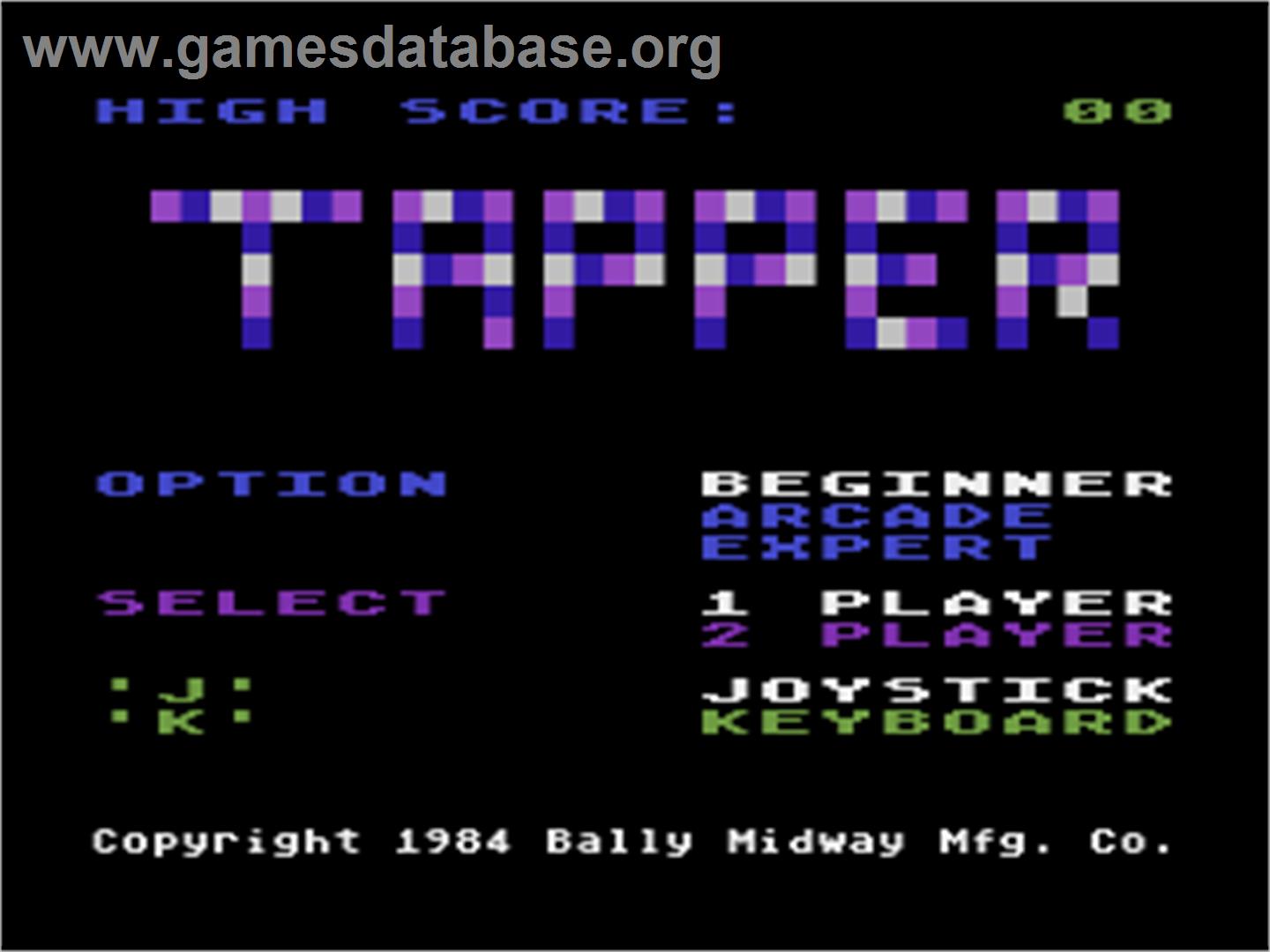 Tapper - Atari 8-bit - Artwork - Title Screen