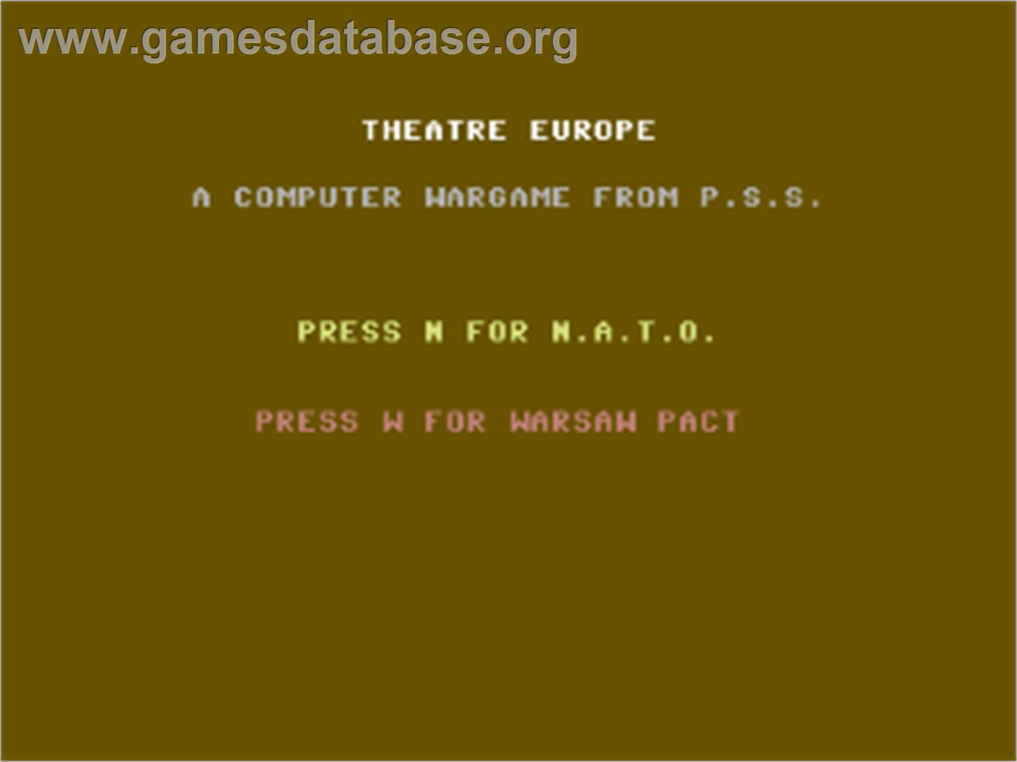 Theatre Europe - Atari 8-bit - Artwork - Title Screen