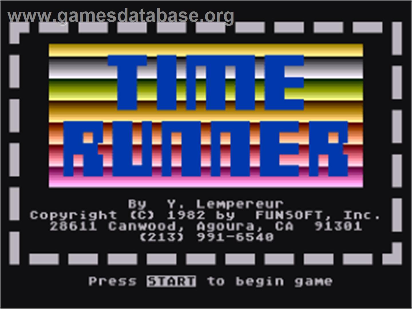Time Runner - Atari 8-bit - Artwork - Title Screen