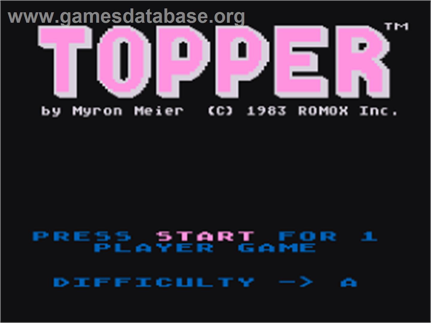 Topper - Atari 8-bit - Artwork - Title Screen