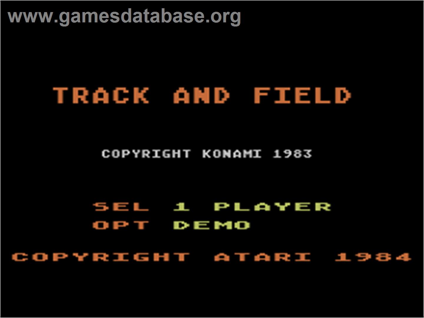 Track & Field - Atari 8-bit - Artwork - Title Screen