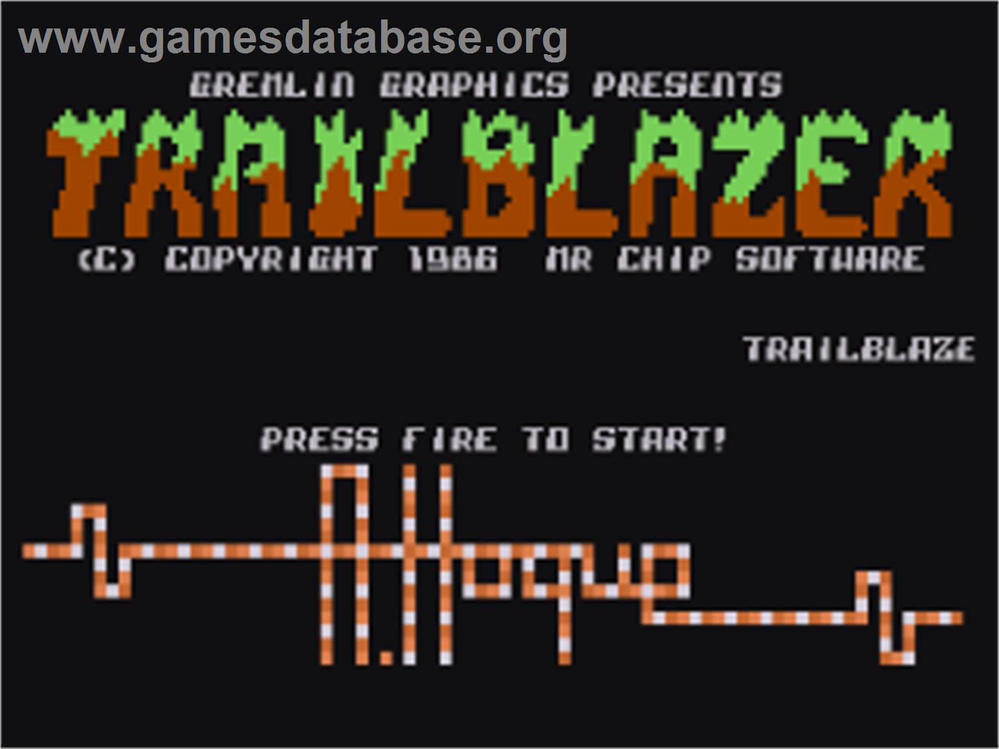 Trailblazer - Atari 8-bit - Artwork - Title Screen