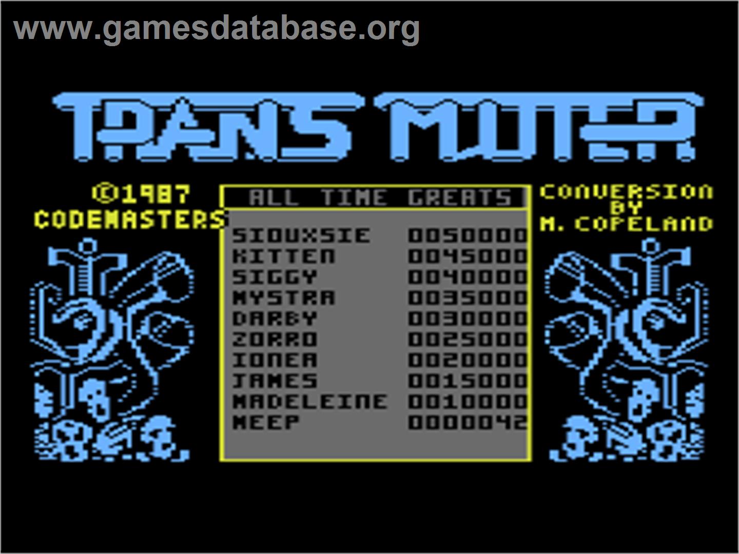 Transmuter - Atari 8-bit - Artwork - Title Screen