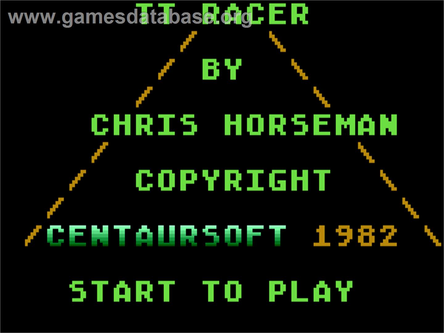 Tt Racer - Atari 8-bit - Artwork - Title Screen