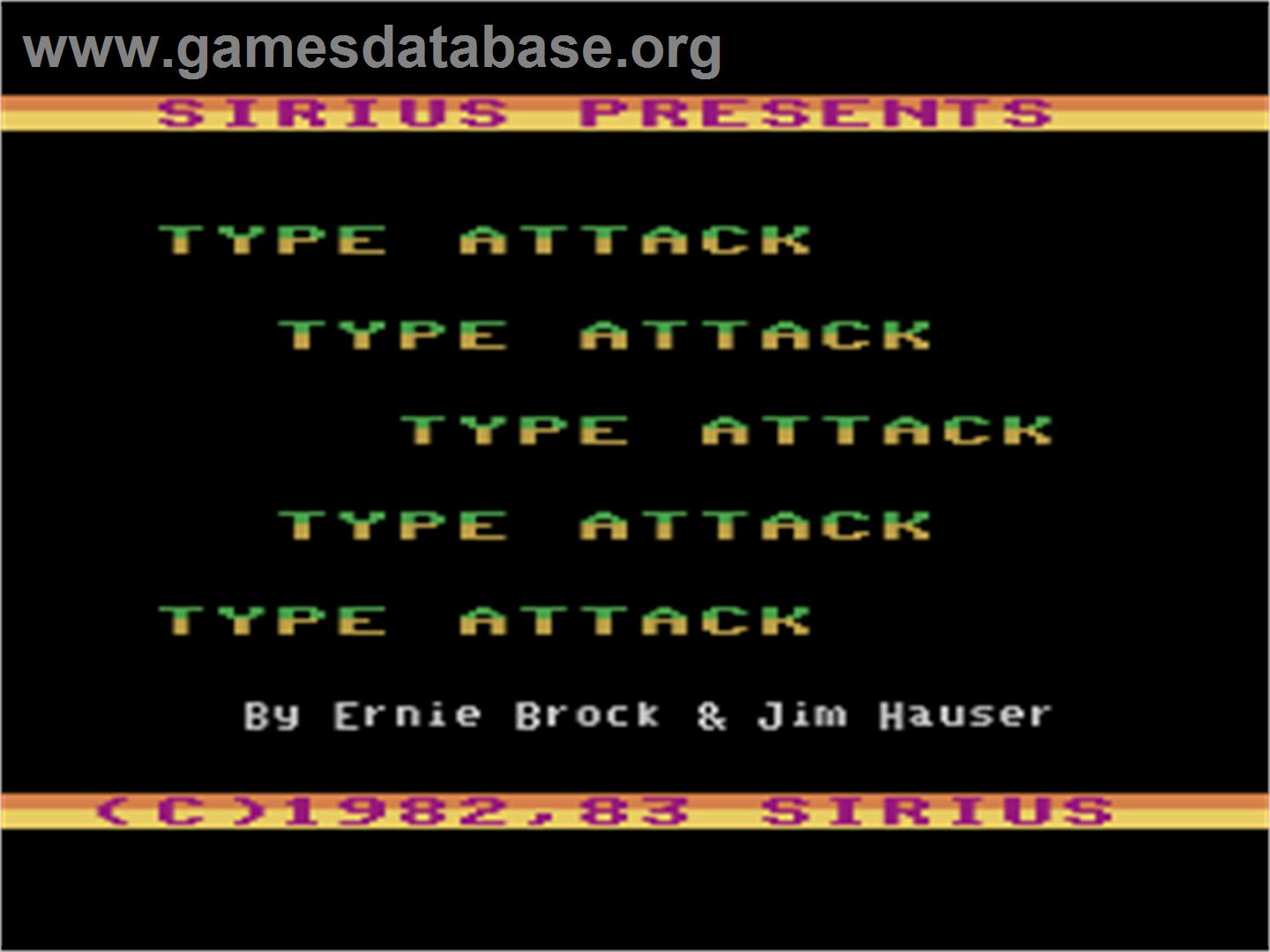 Type Attack - Atari 8-bit - Artwork - Title Screen